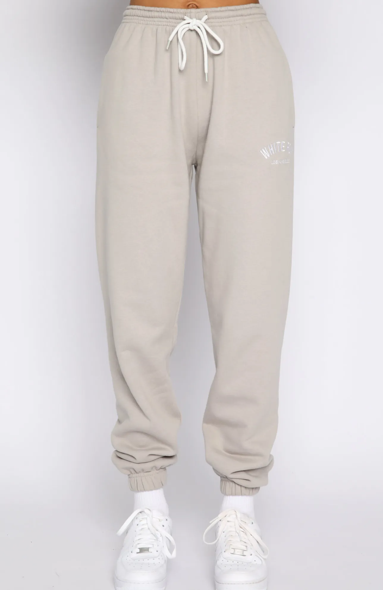 White Fox Boutique About That Time Sweatpants Taupe grey Fashion