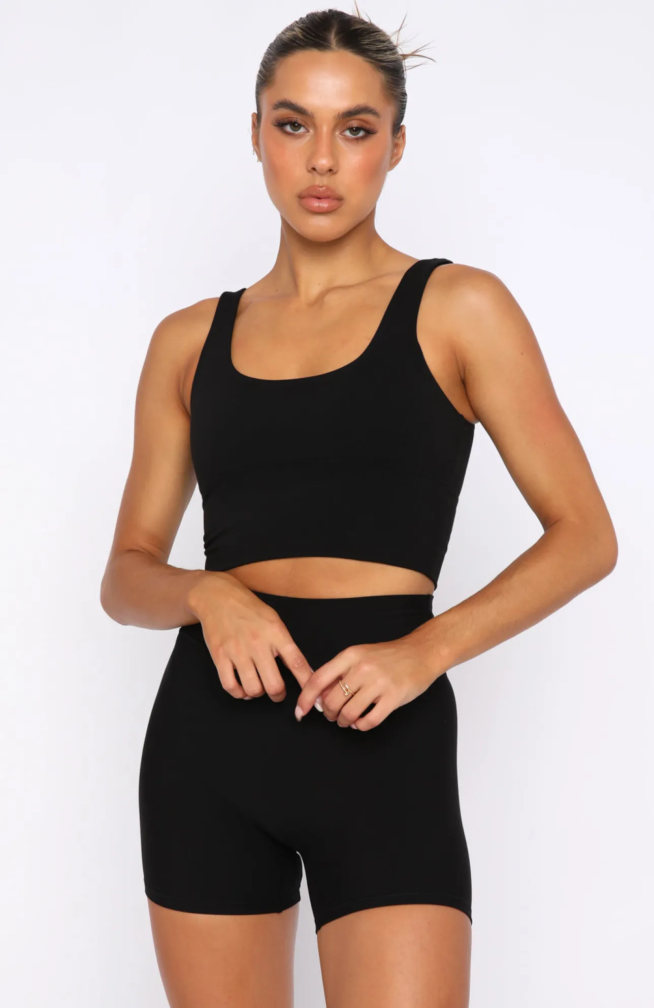 White Fox Boutique Activation Sports Crop black Cheap