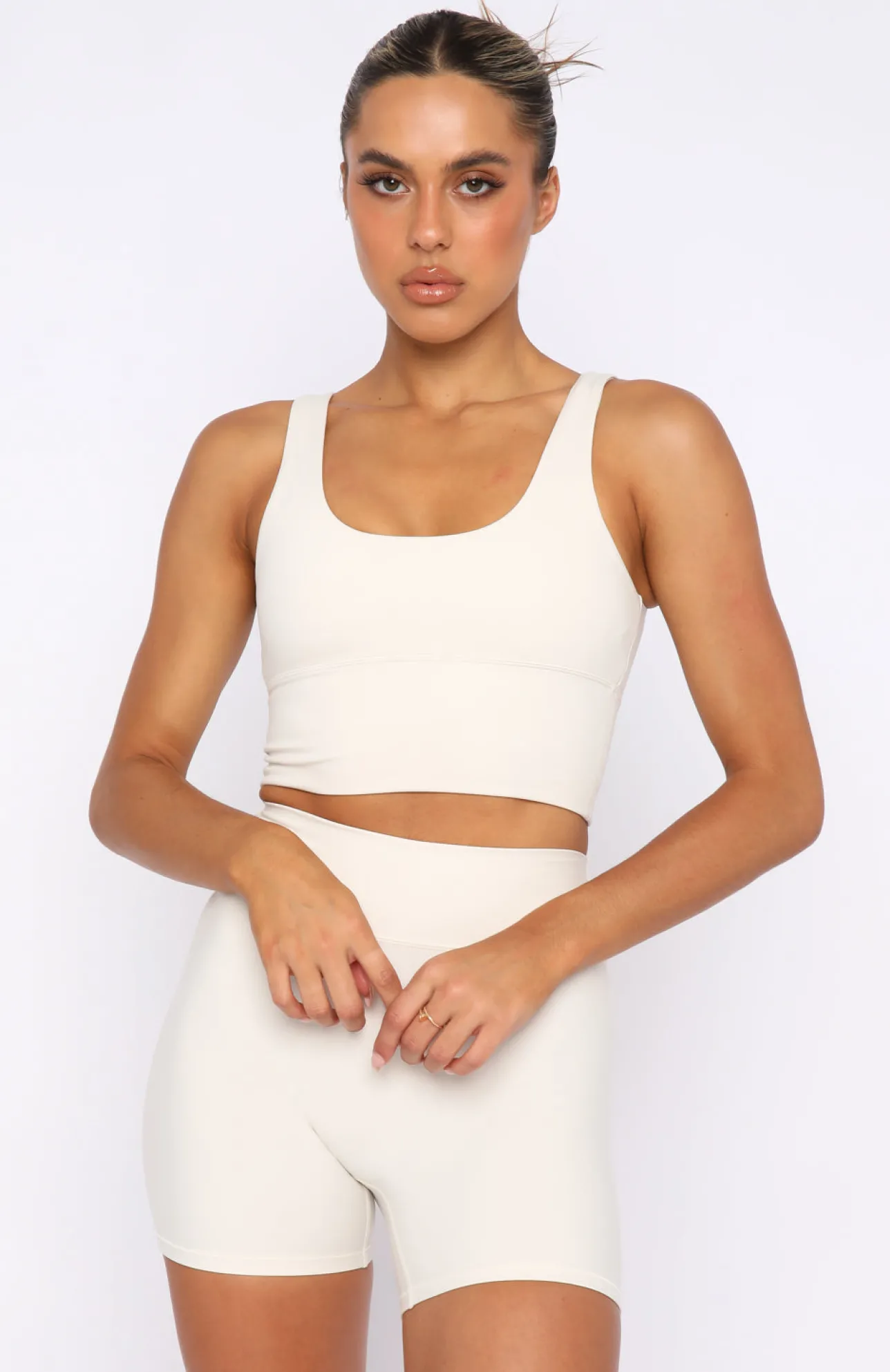 White Fox Boutique Activation Sports Crop Stone nude Store