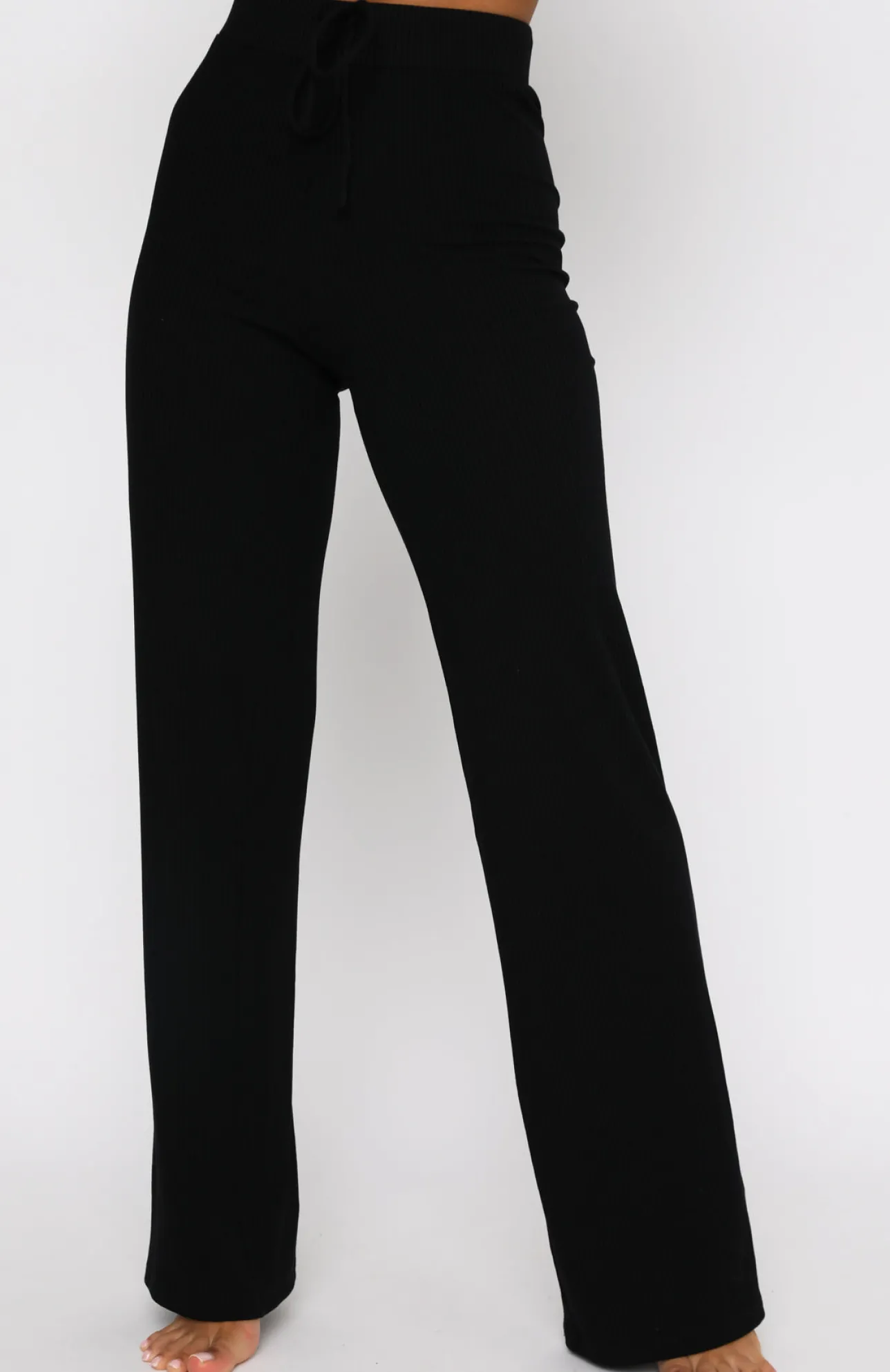 White Fox Boutique Adore You Ribbed Pants black Best