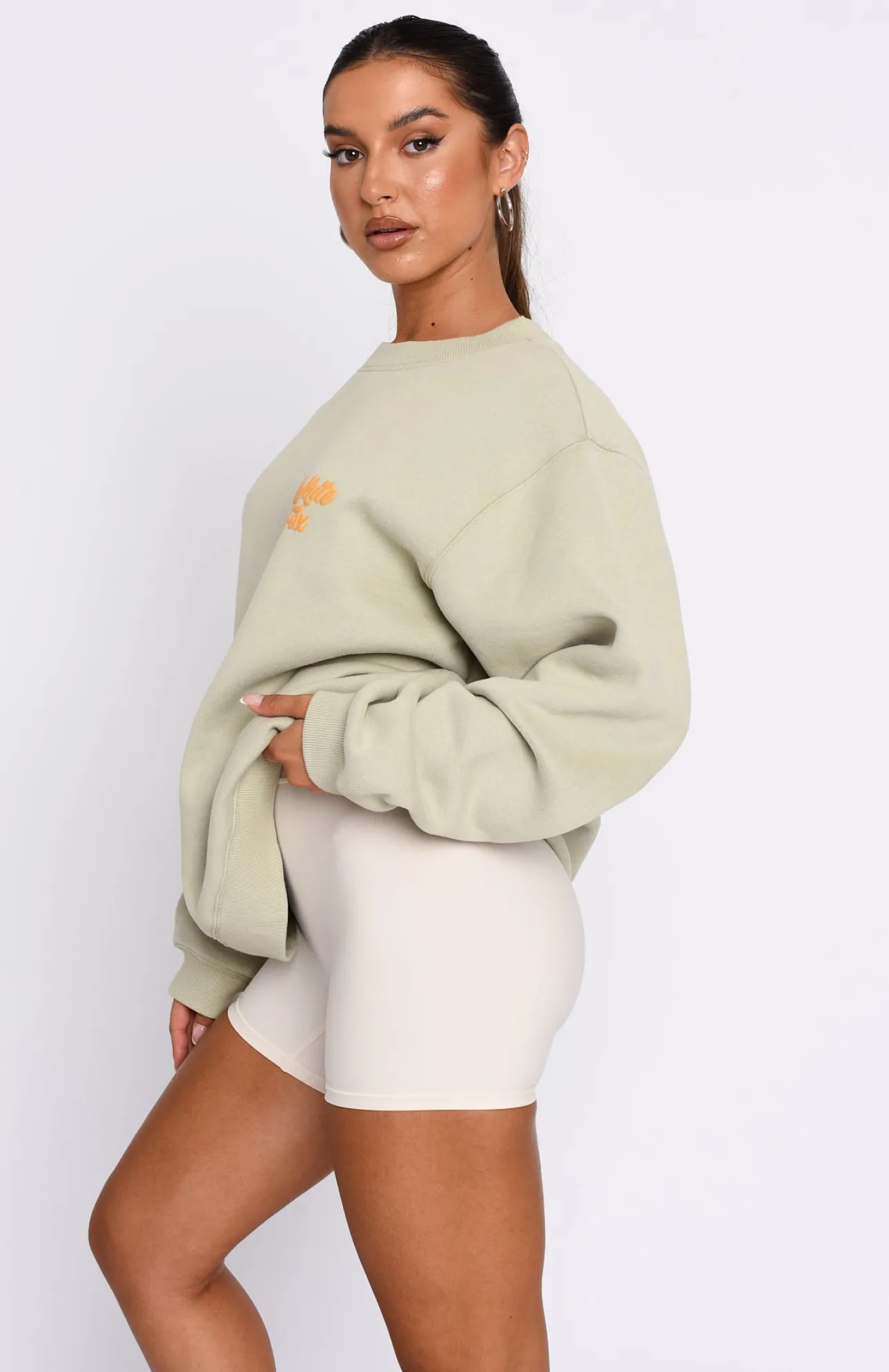 White Fox Boutique All Eyes On Us Oversized Sweater Light Khaki green Outlet