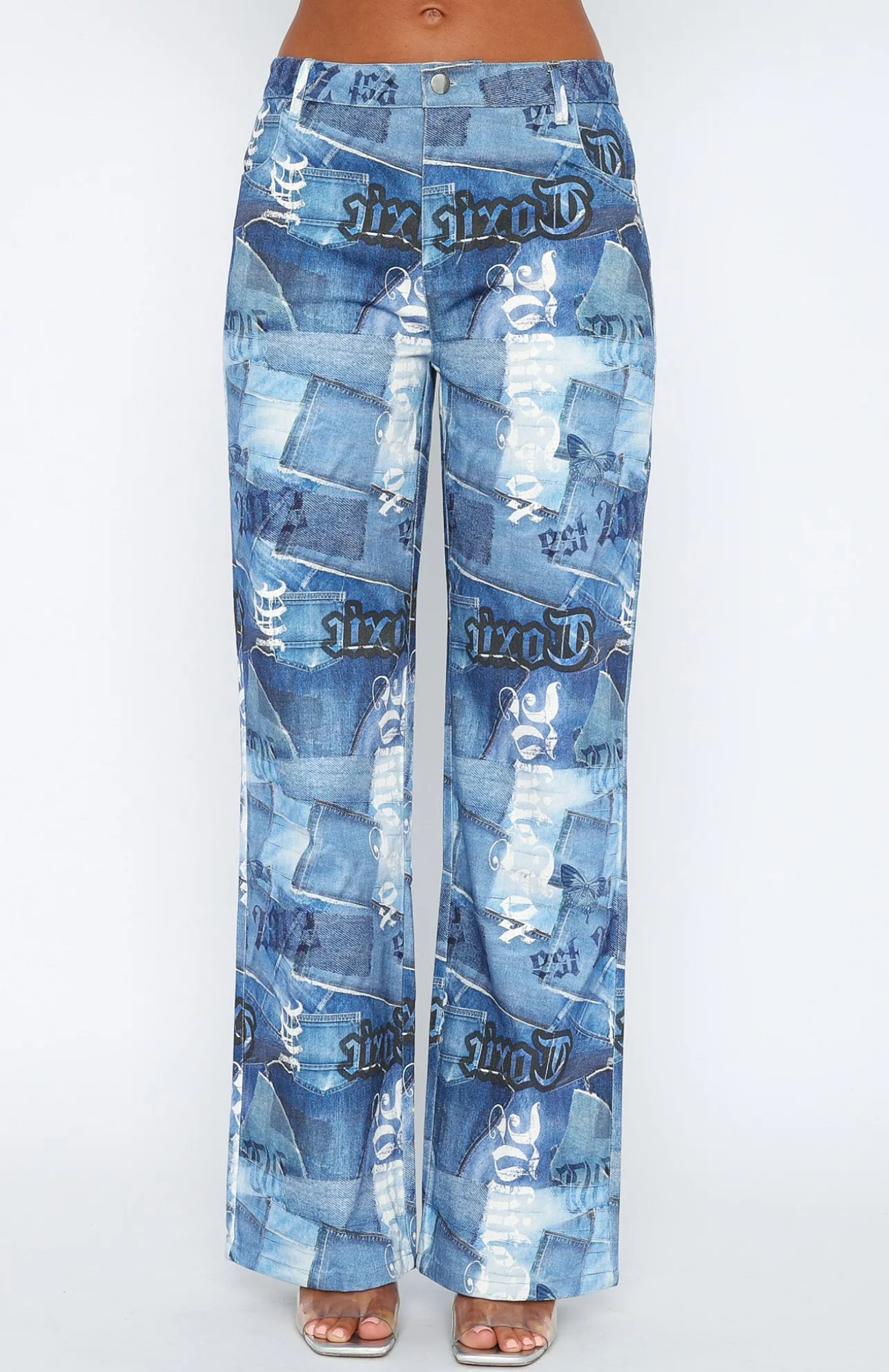 White Fox Boutique All Or Nothing Pant Chambray blue Fashion