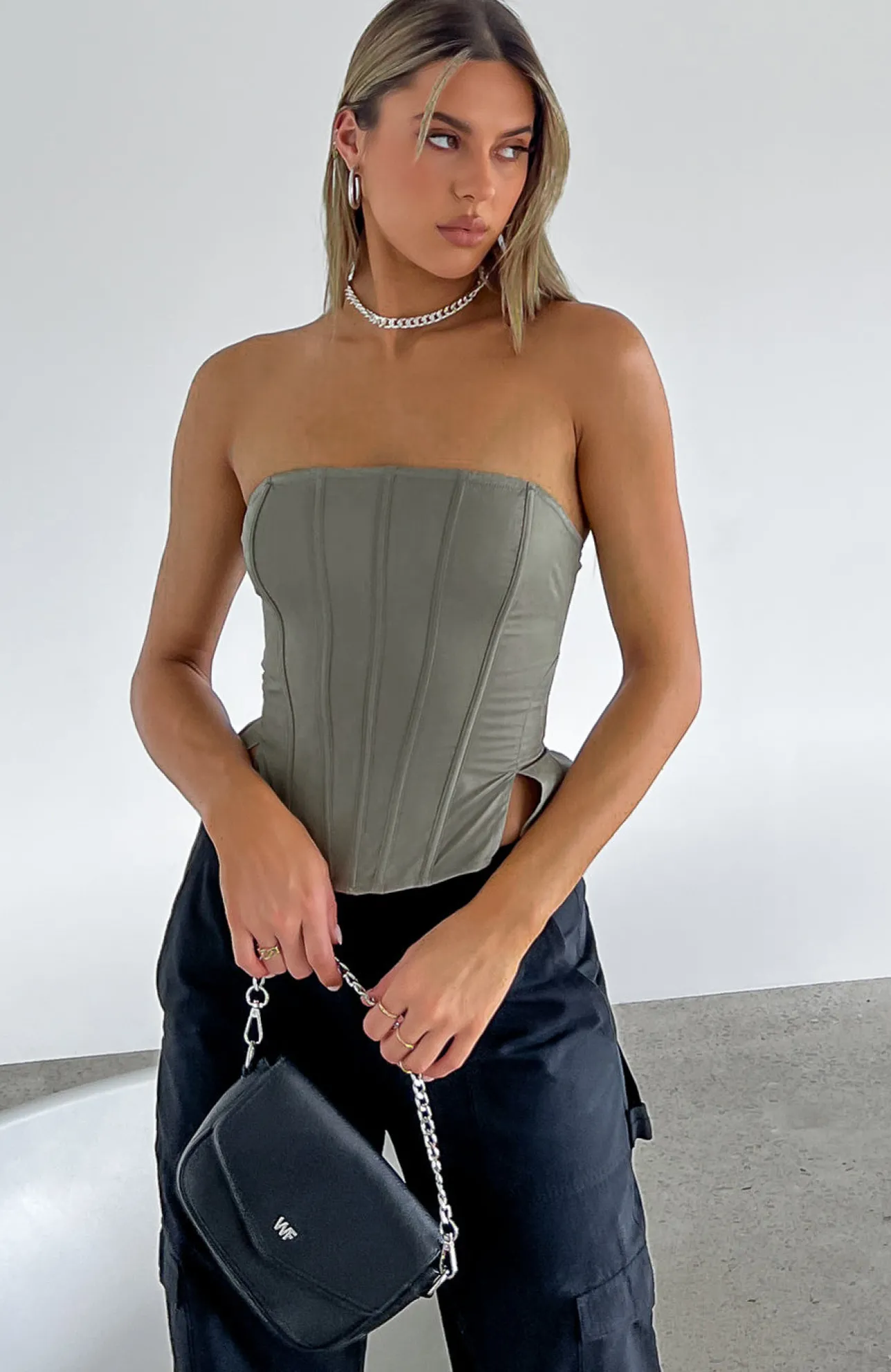 White Fox Boutique Always A Good Idea Bustier Mushroom grey Cheap