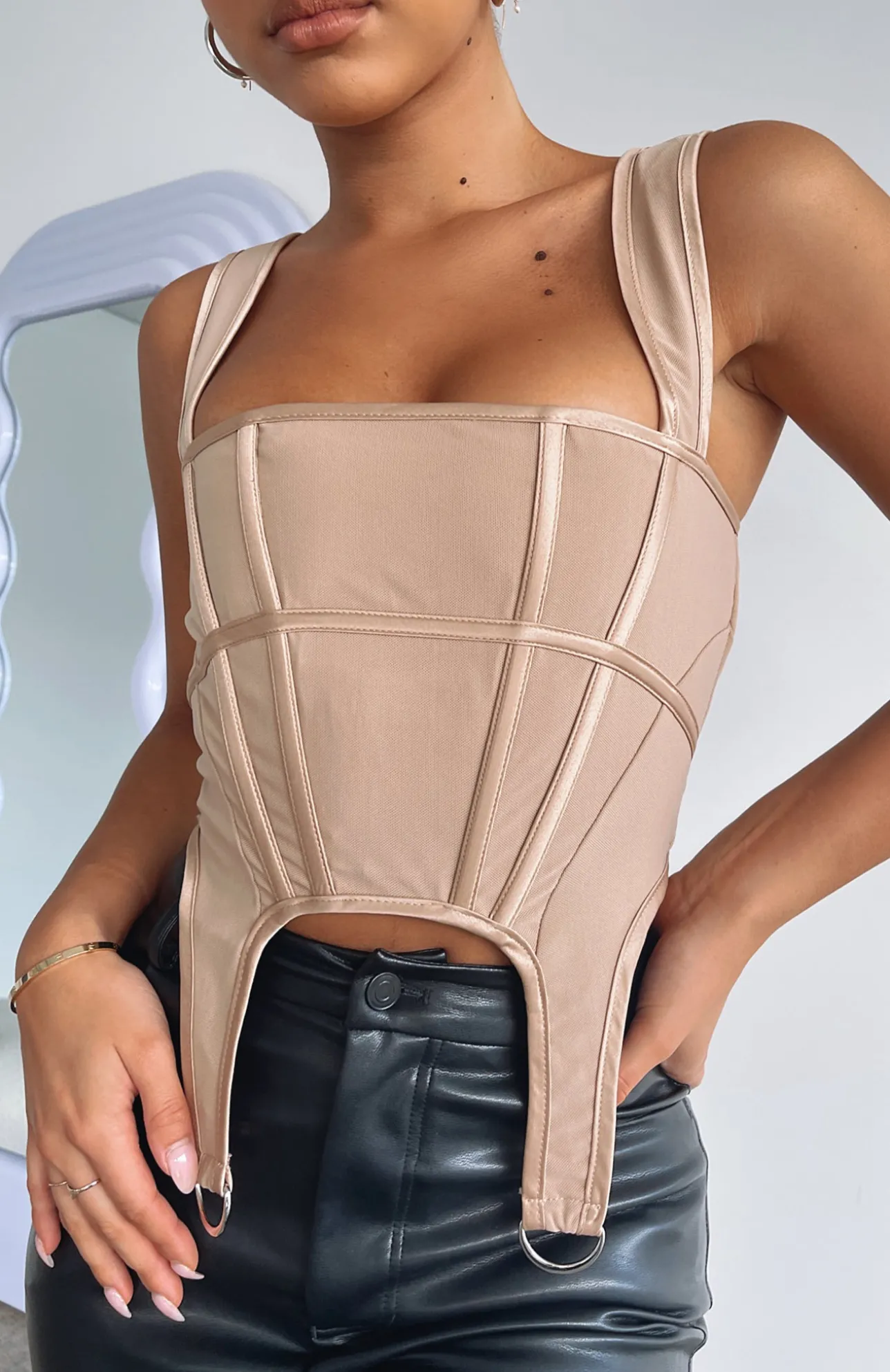 White Fox Boutique Always Thriving Bustier Stone nude Best