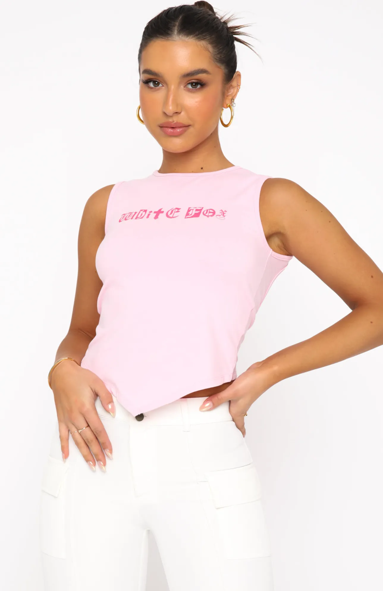 White Fox Boutique Angel Energy Backless Tank pink Best Sale