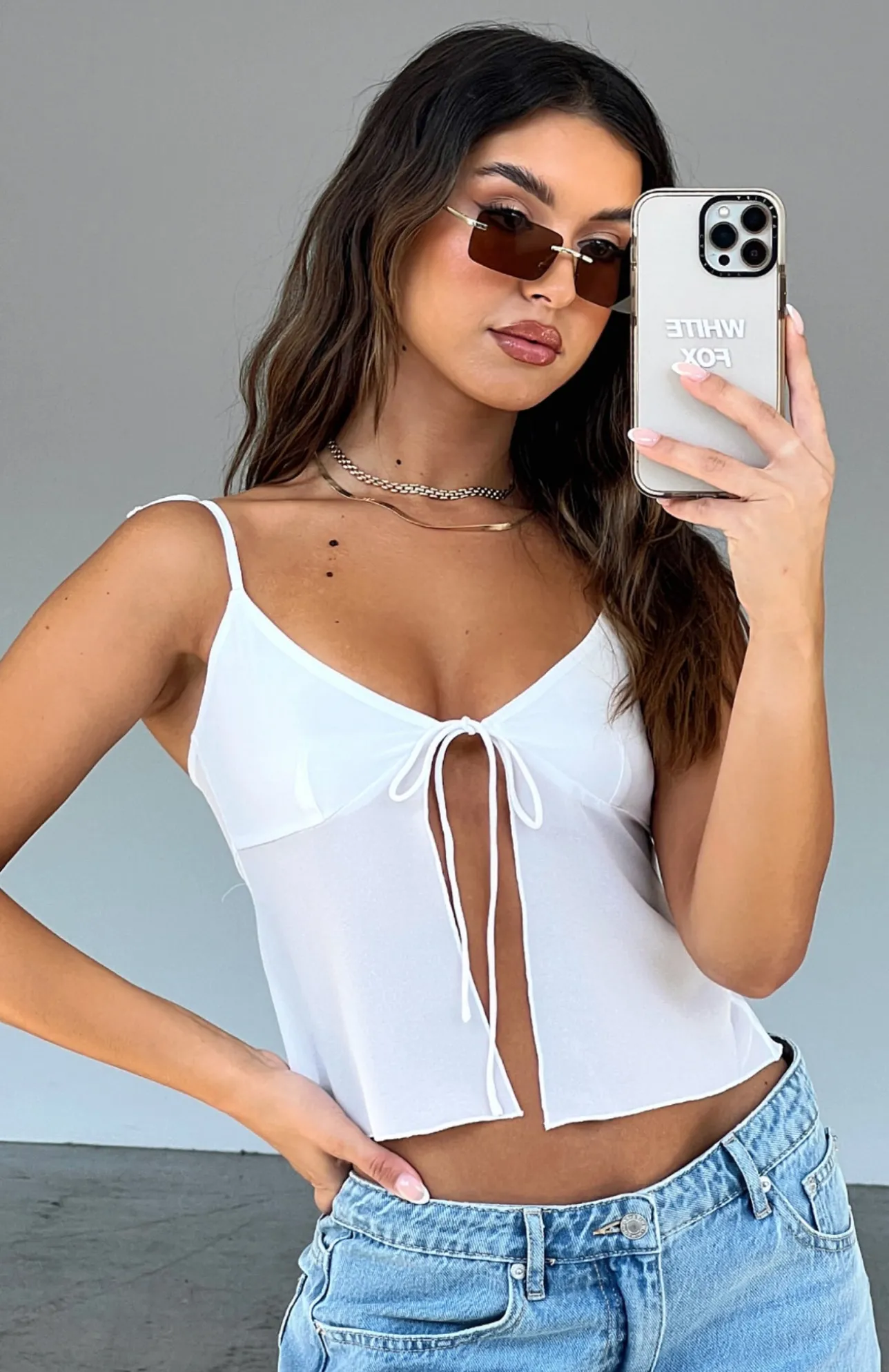 White Fox Boutique Angels Like You Crop white Outlet