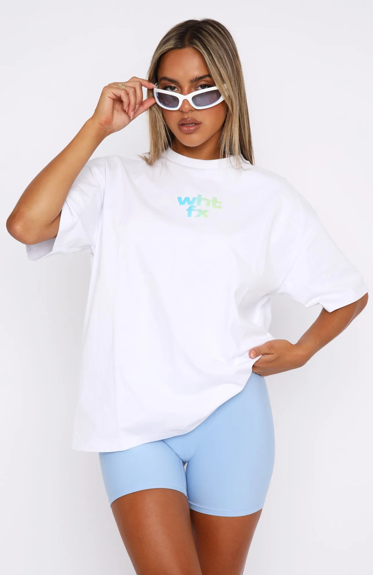 White Fox Boutique Another Dimension Oversized Tee white Fashion