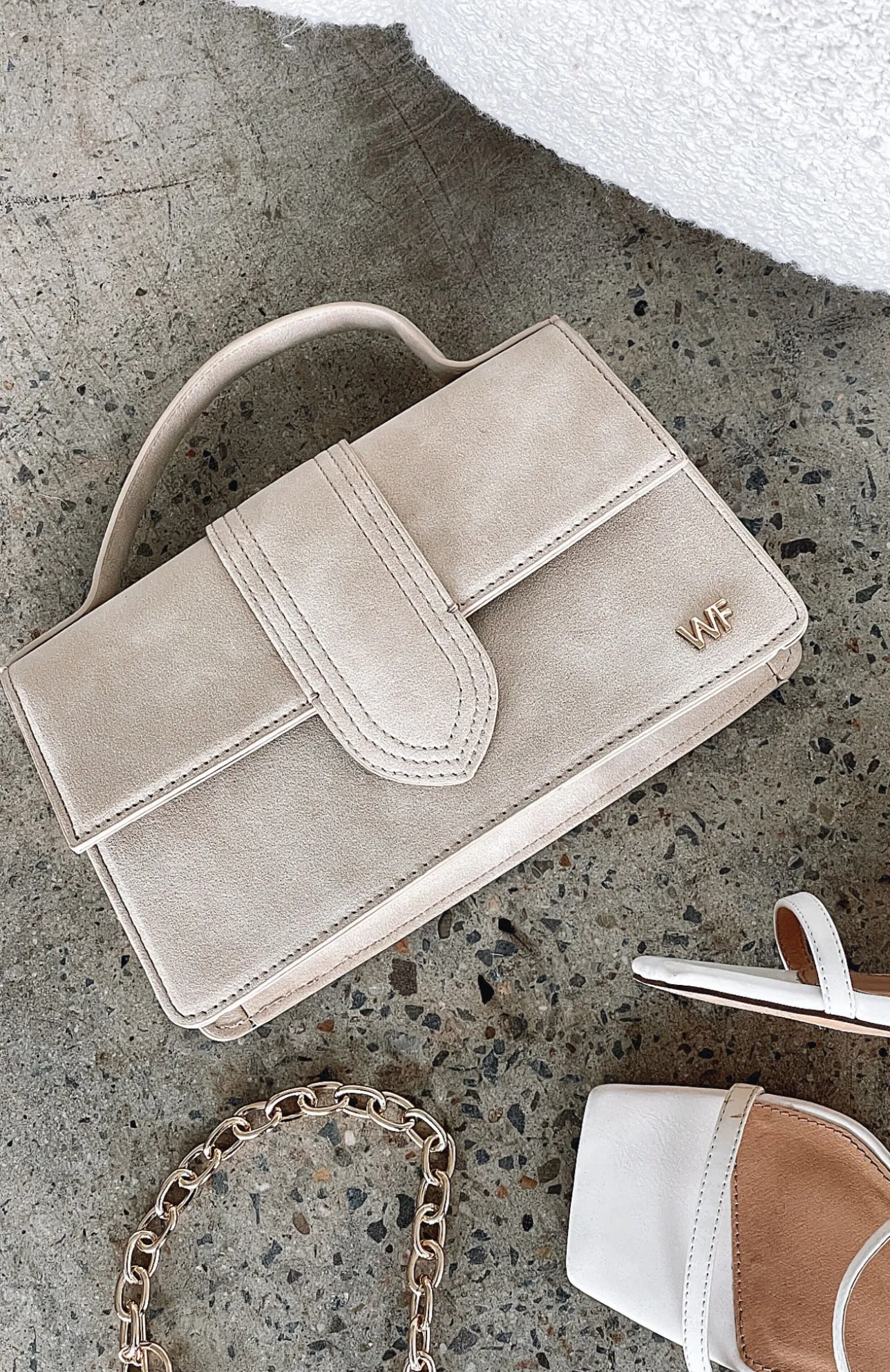 White Fox Boutique Ansley Bag Suede nude Hot