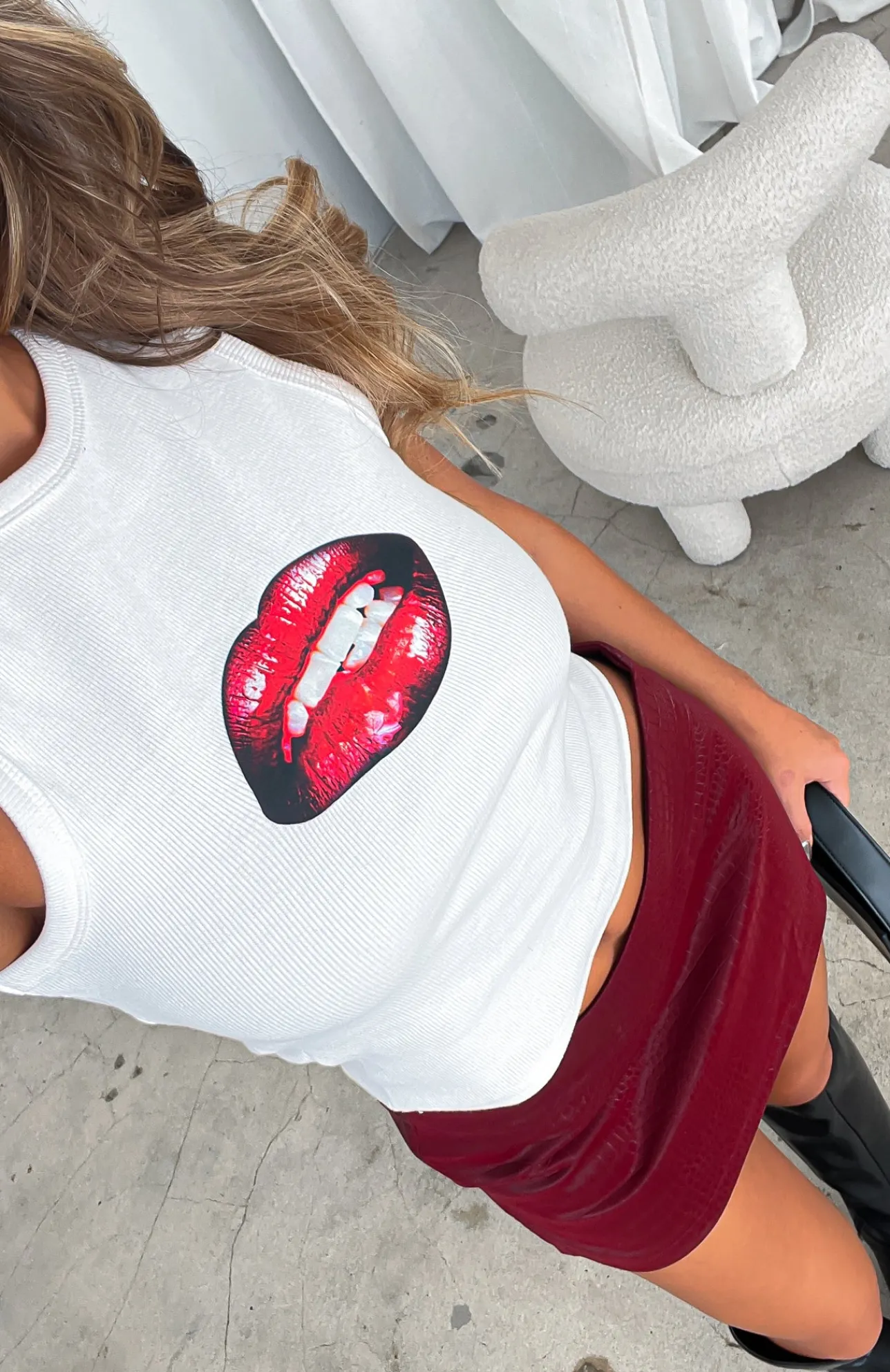 White Fox Boutique Bad Decisions Tank white Flash Sale