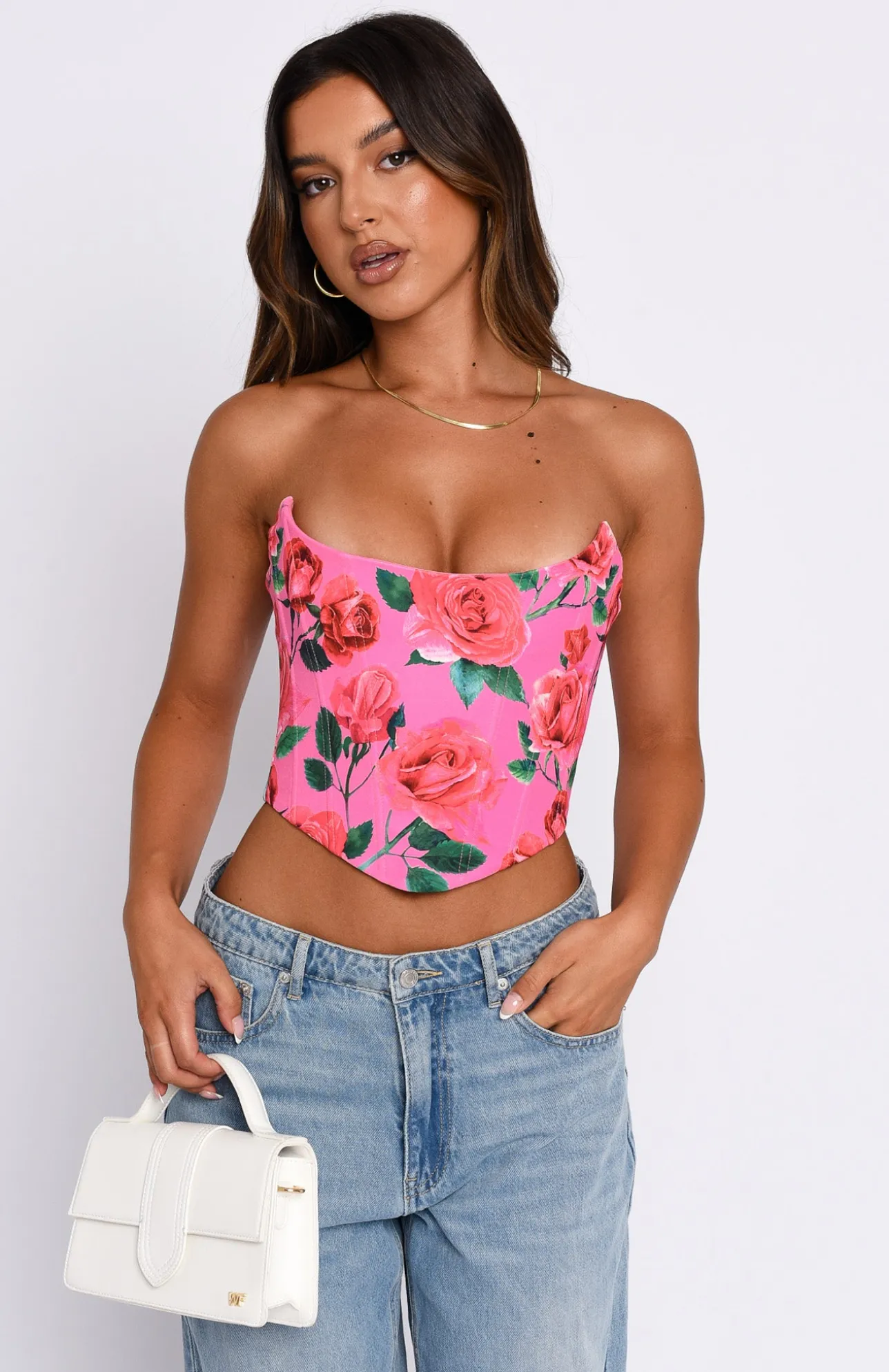 White Fox Boutique Begin Again Bustier Roses pink Store