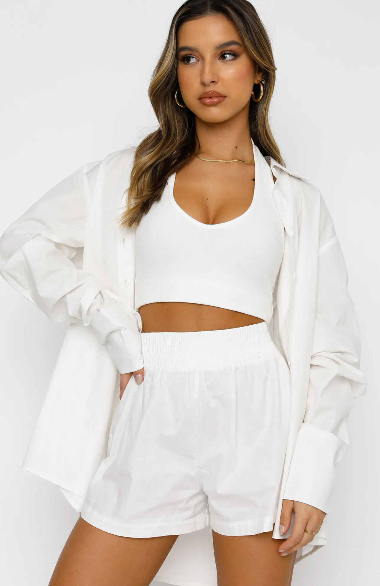 White Fox Boutique Behind The Look Shirt white New