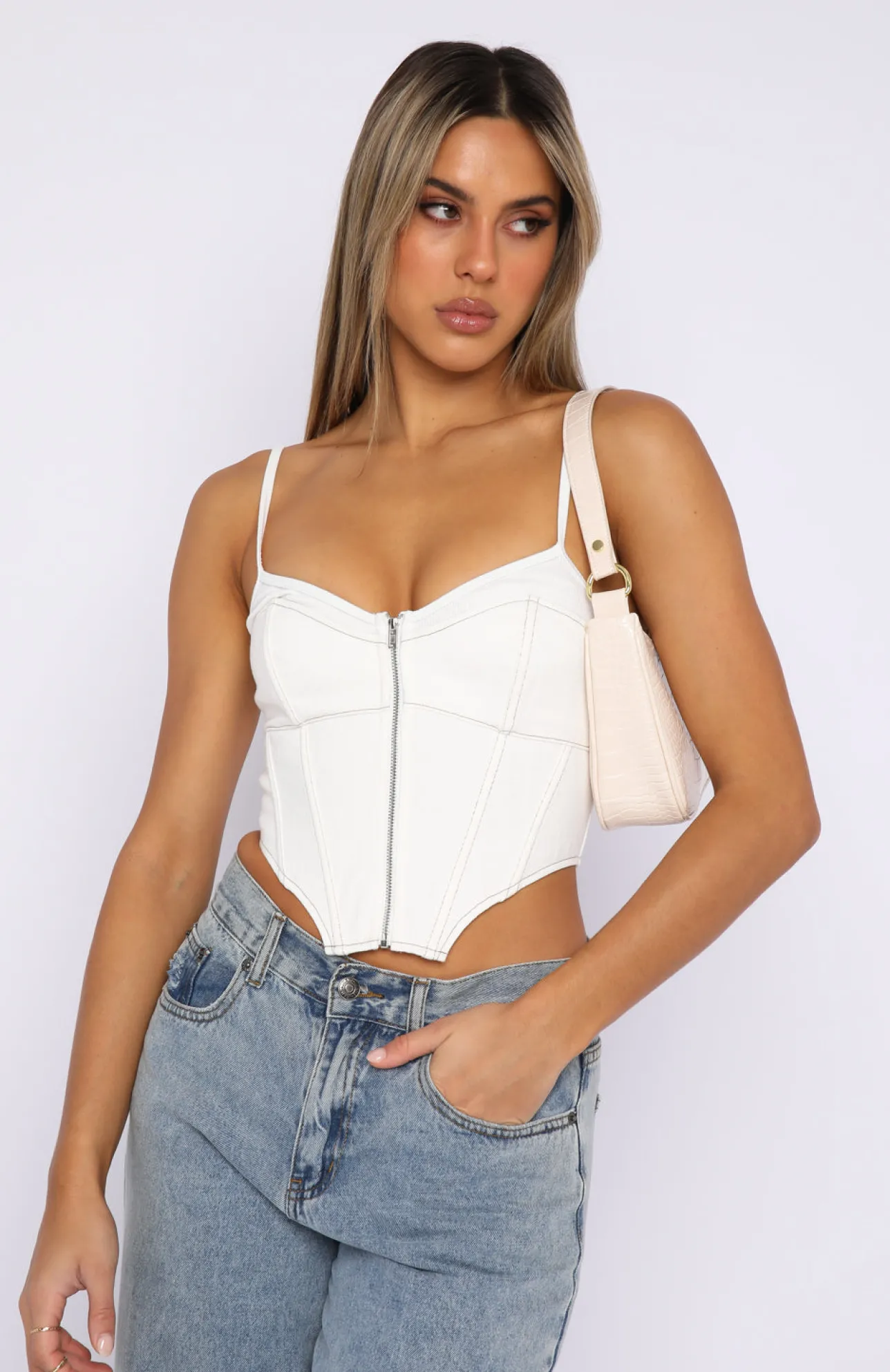 White Fox Boutique Best Day Ever Bustier Off white Best Sale