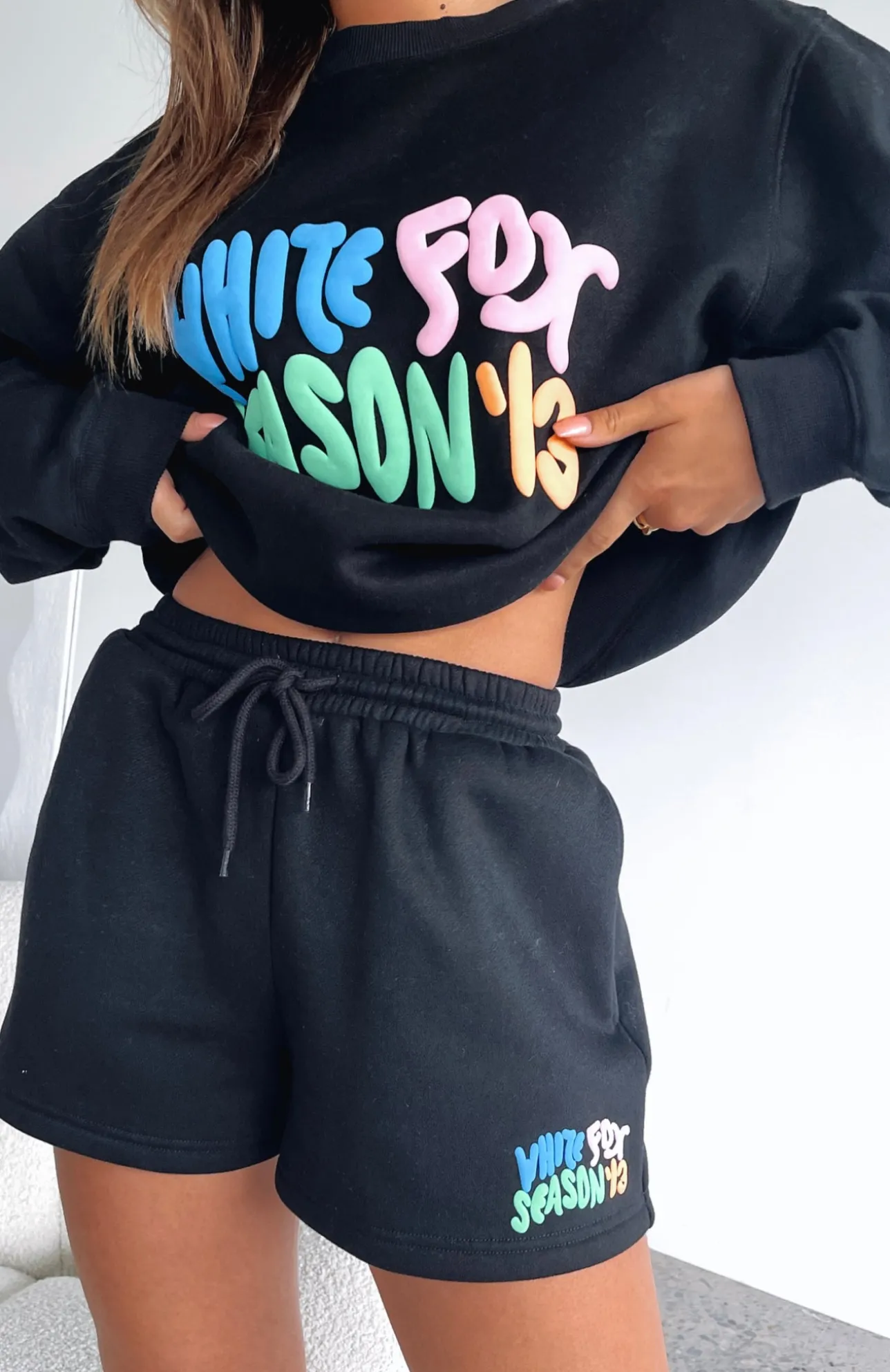 White Fox Boutique Best Is Yet To Come Lounge Shorts black Shop
