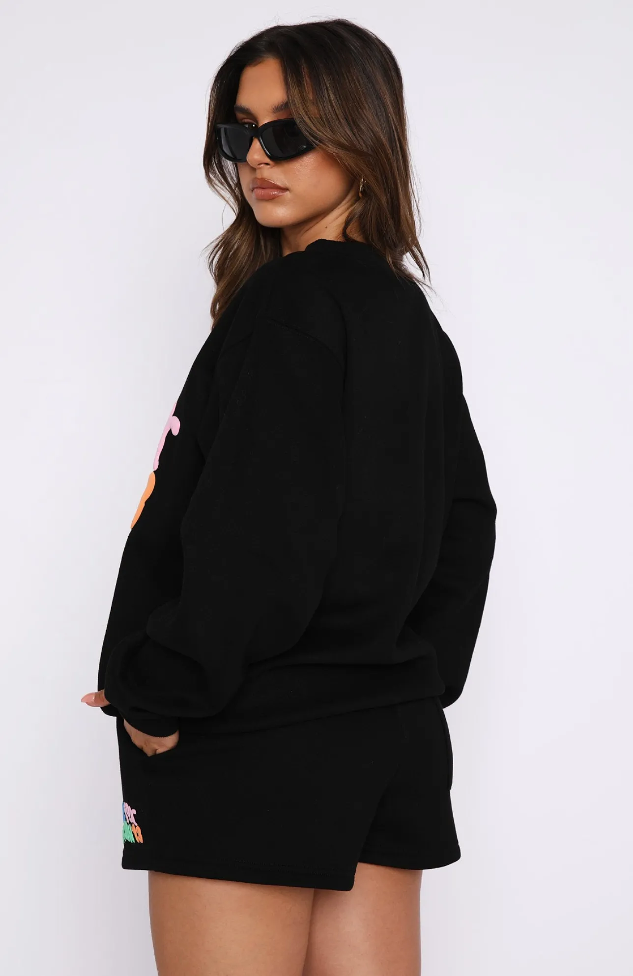 White Fox Boutique Best Is Yet To Come Oversized Sweater black Cheap