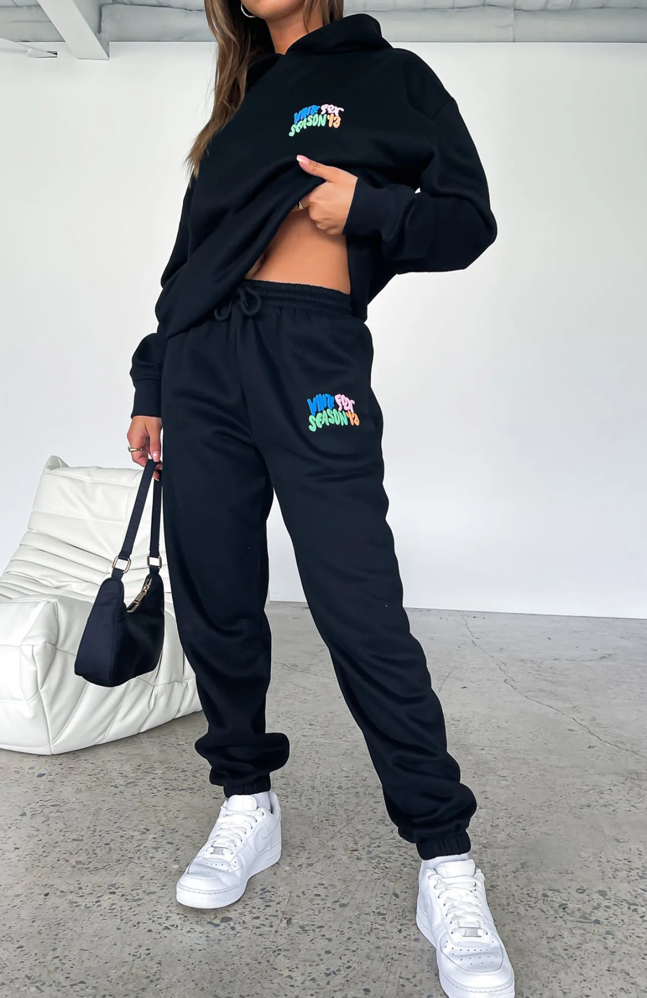White Fox Boutique Best Is Yet To Come Sweatpants black Cheap