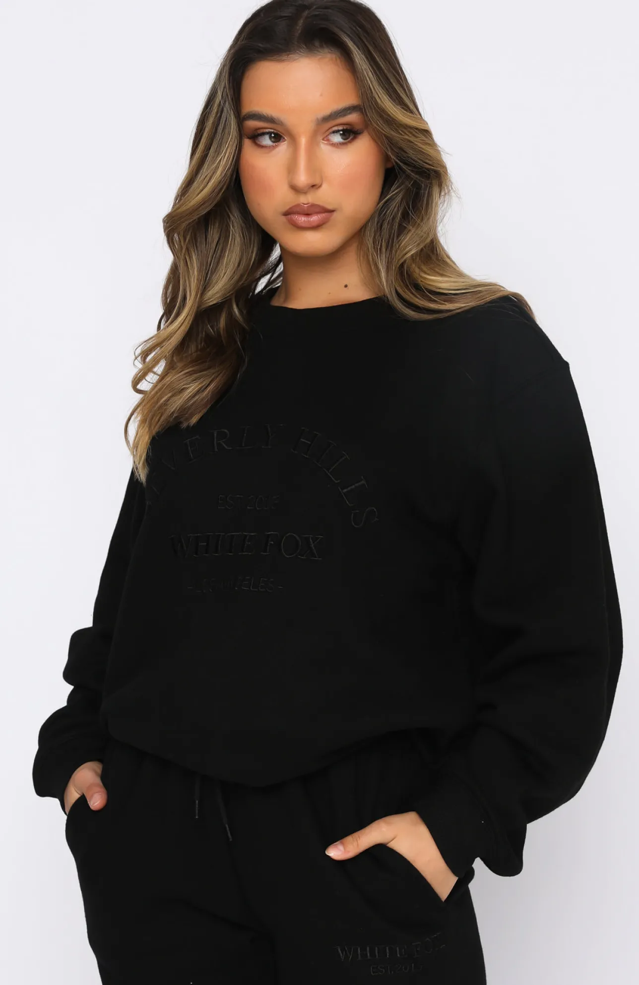 White Fox Boutique Best Of Both Oversized Sweater black New