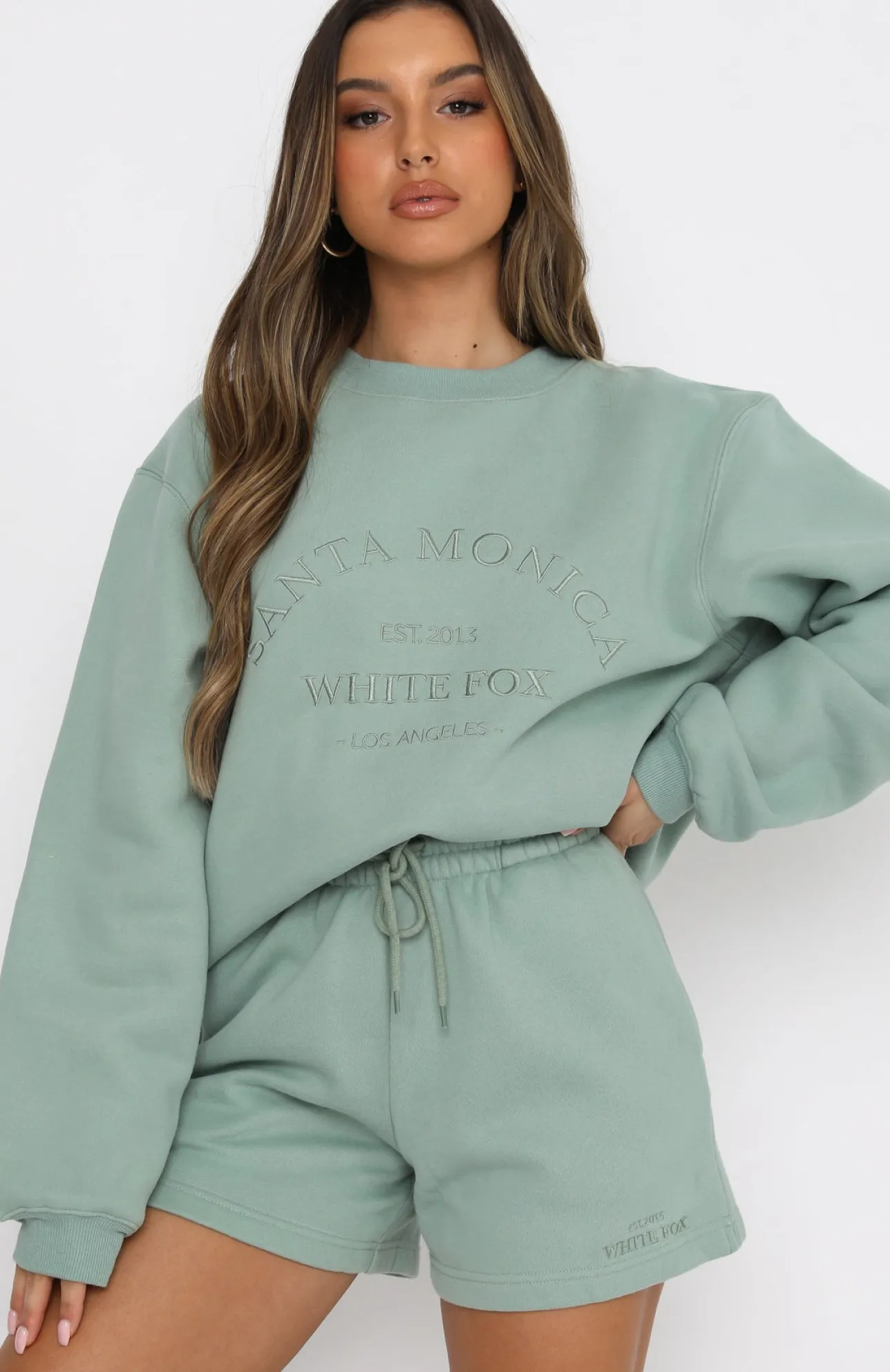 White Fox Boutique Best Of Both Oversized Sweater Sage green Flash Sale
