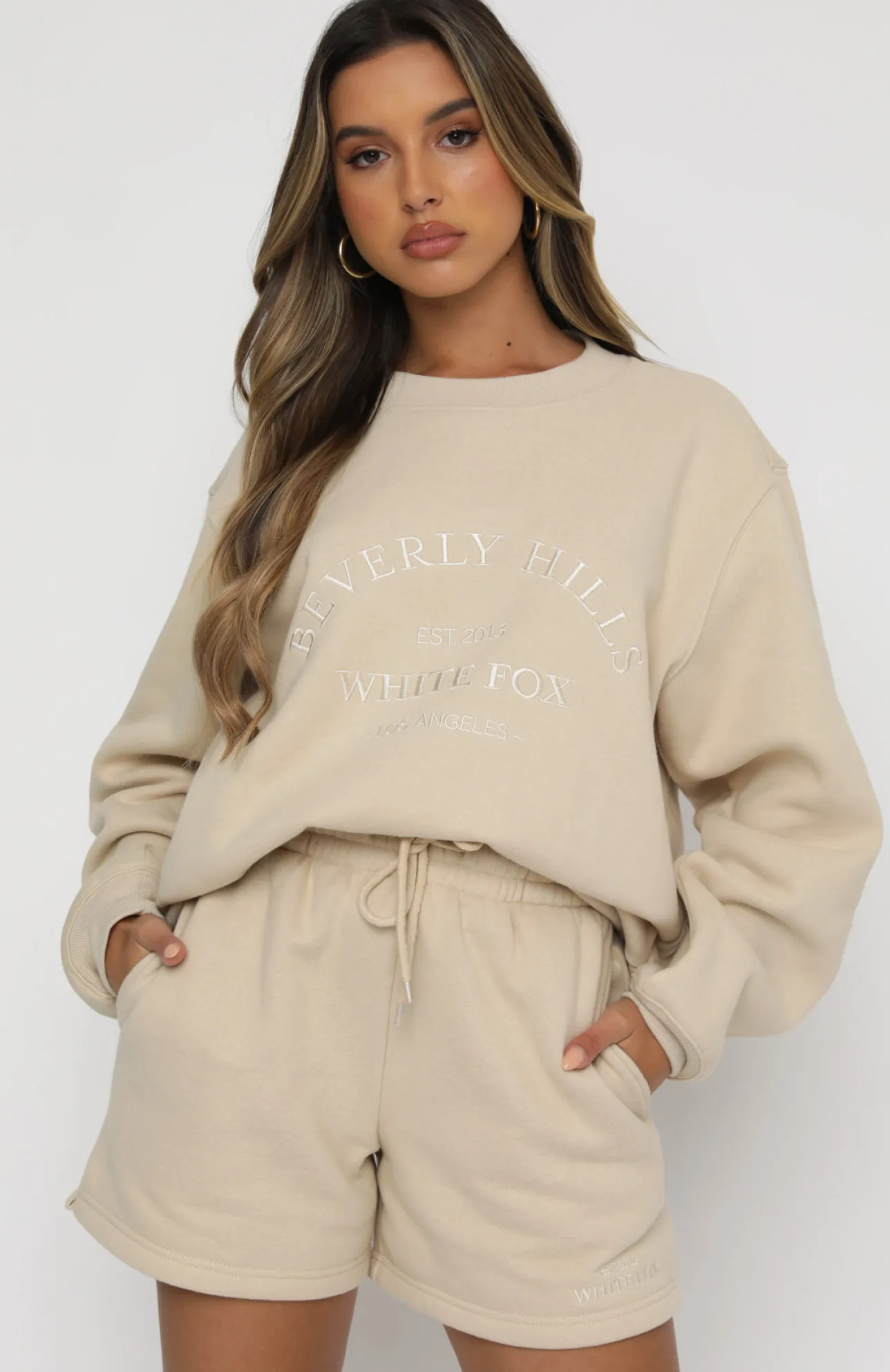 White Fox Boutique Best Of Both Oversized Sweater Sand nude Online