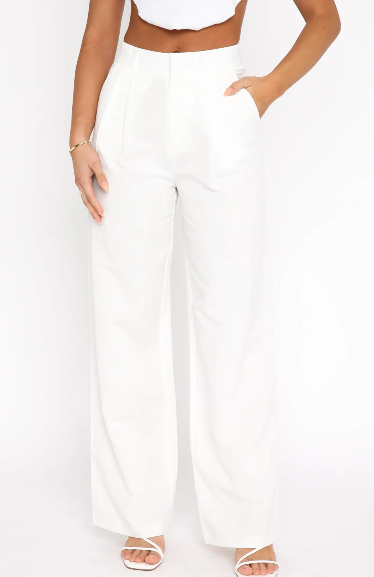 White Fox Boutique Beyond Reach Pants white Online
