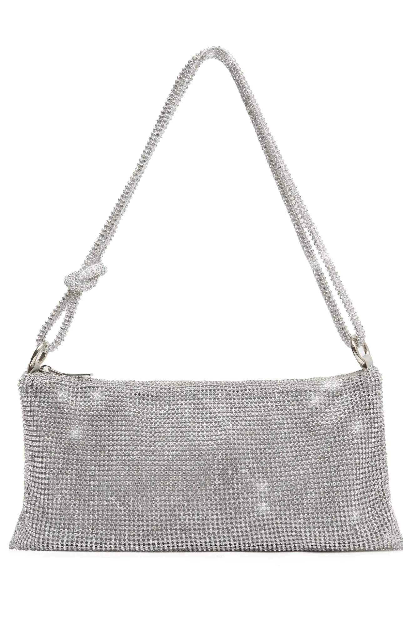 White Fox Boutique Blair Diamante Mesh Bag silver Best Sale