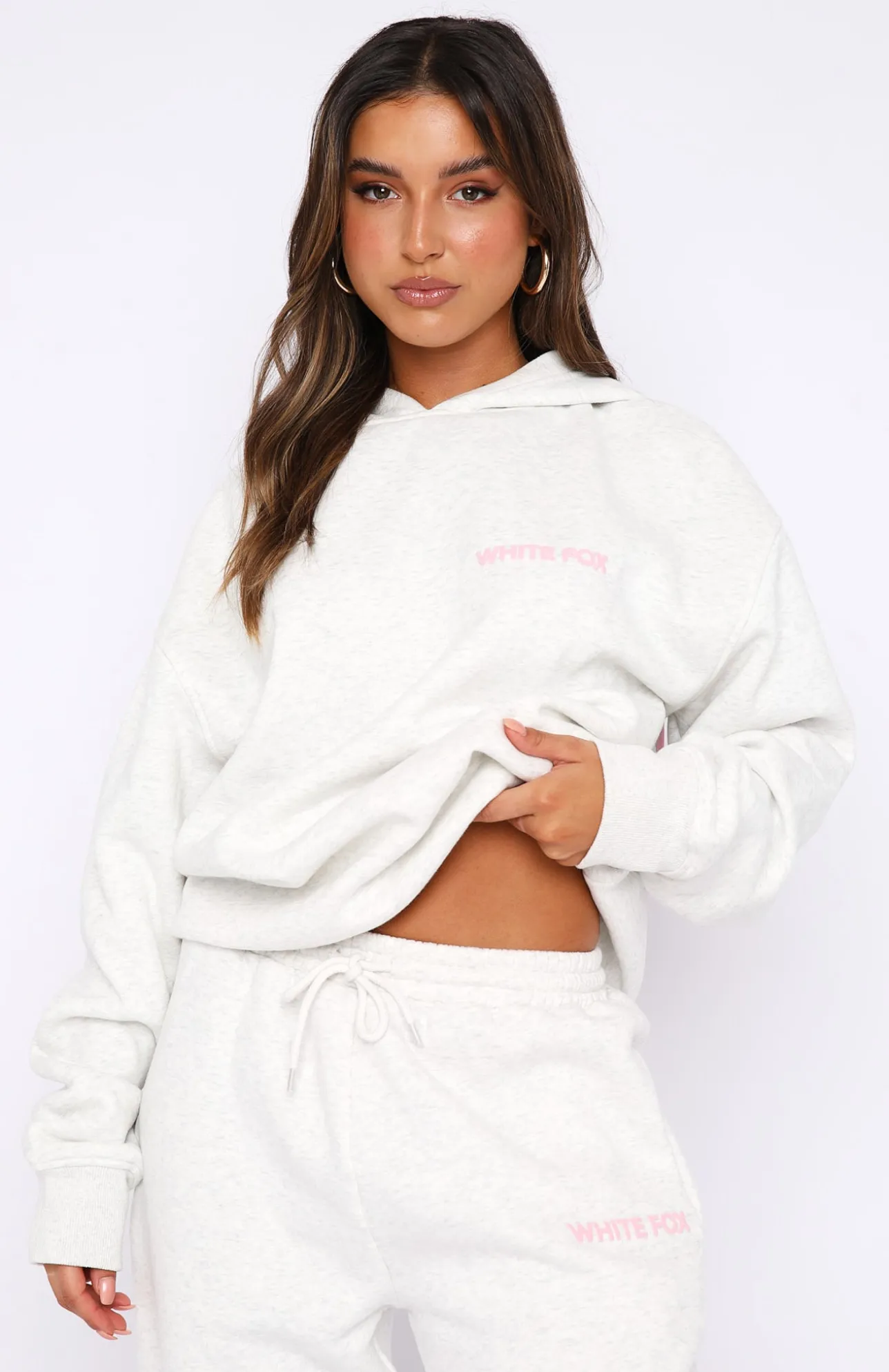 White Fox Boutique Bride Squad Oversized Hoodie Marle grey Cheap