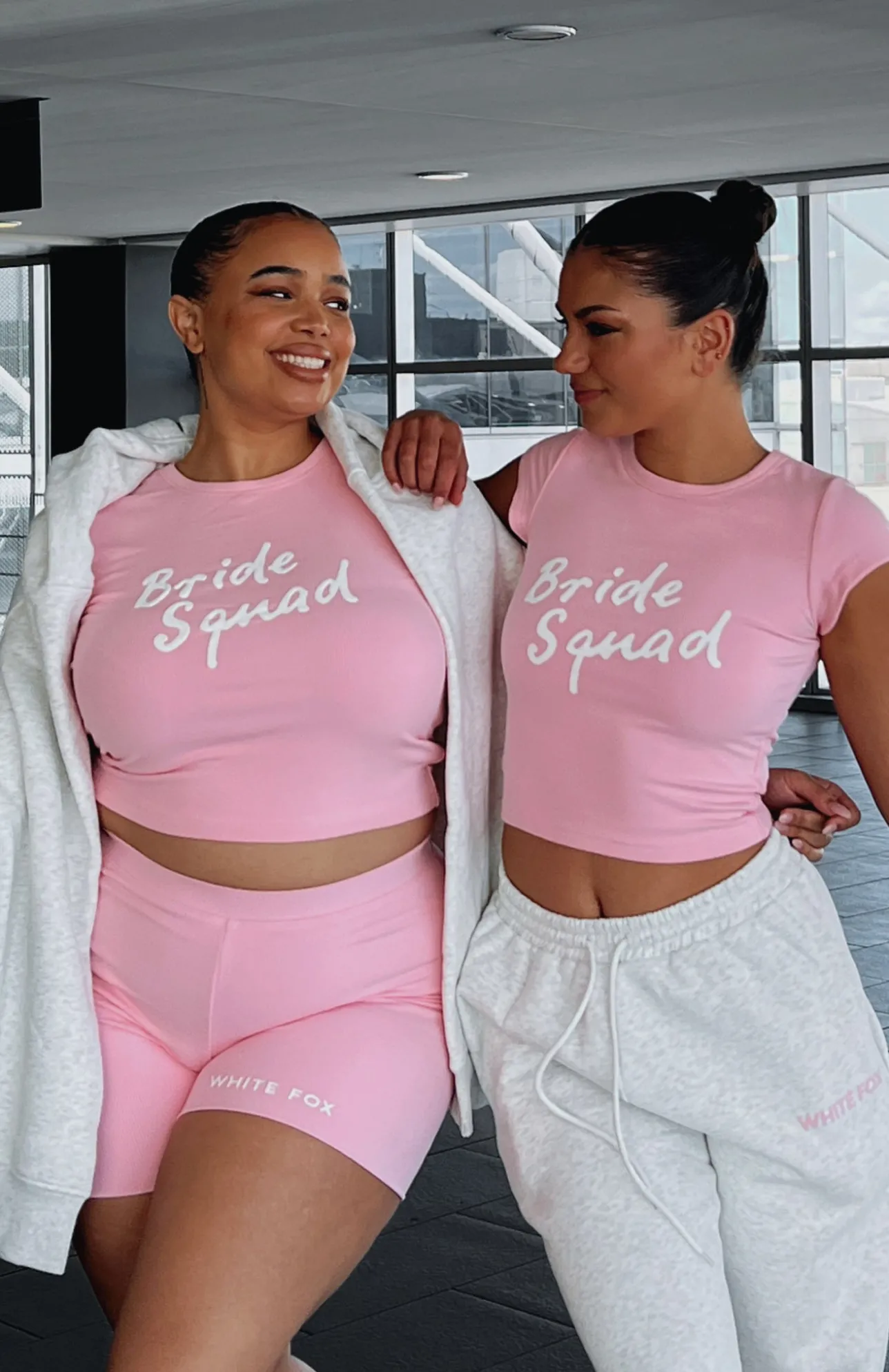 White Fox Boutique Bride Squad Ribbed Baby Tee Baby pink Shop