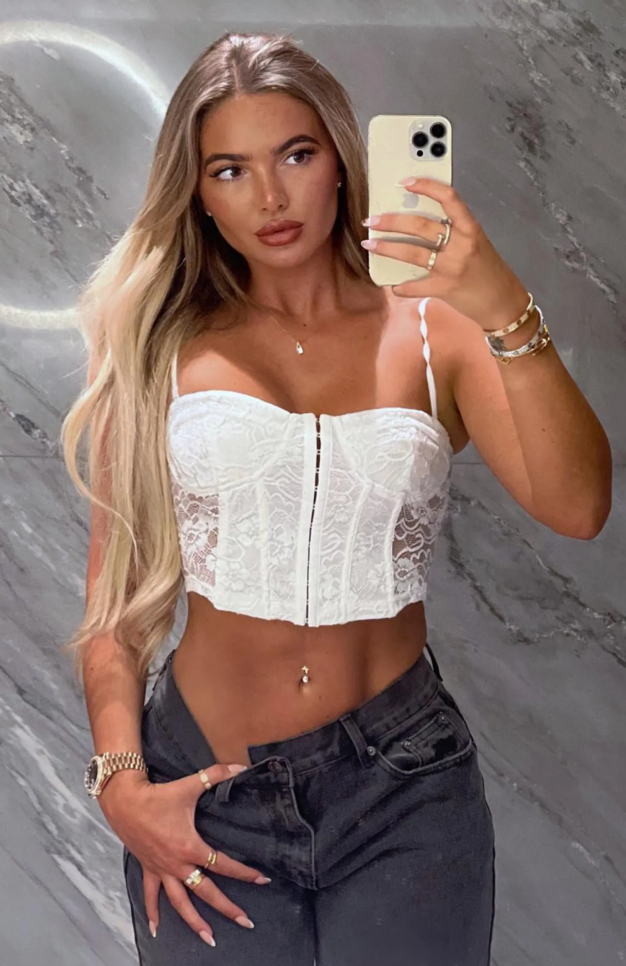 White Fox Boutique Brighter Days Ahead Lace Bustier white Cheap