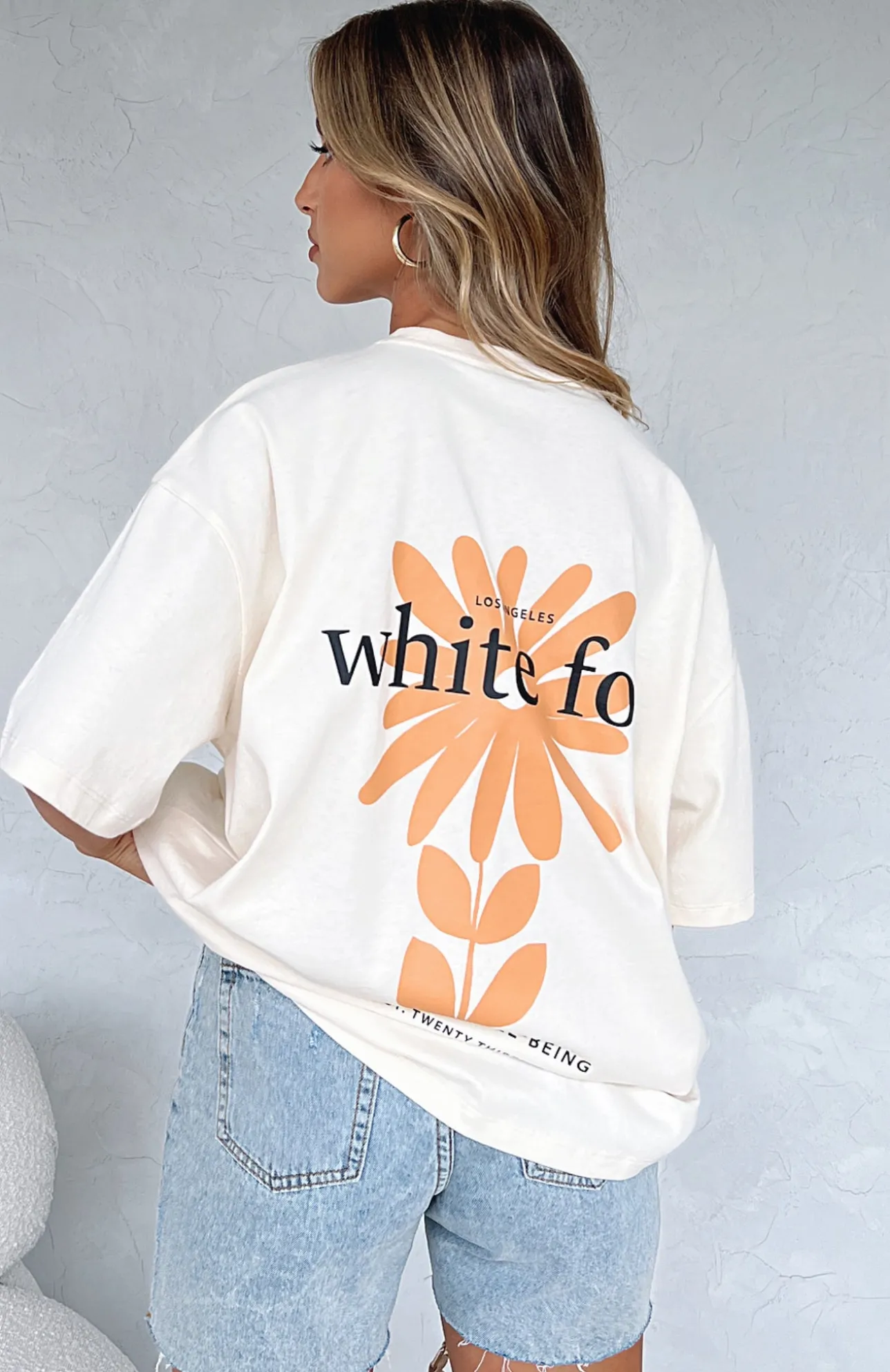 White Fox Boutique Bring Good Vibes Oversized Tee Butter yellow Cheap
