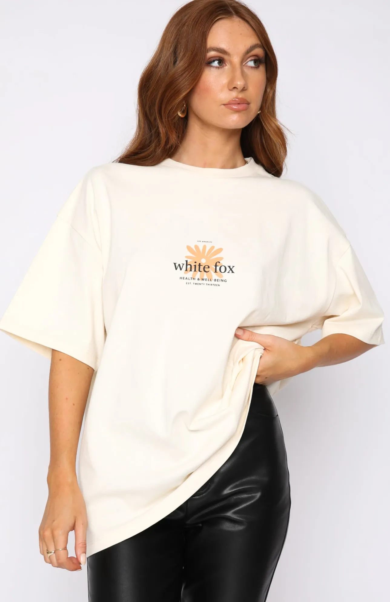 White Fox Boutique Bring Good Vibes Oversized Tee Butter yellow Cheap