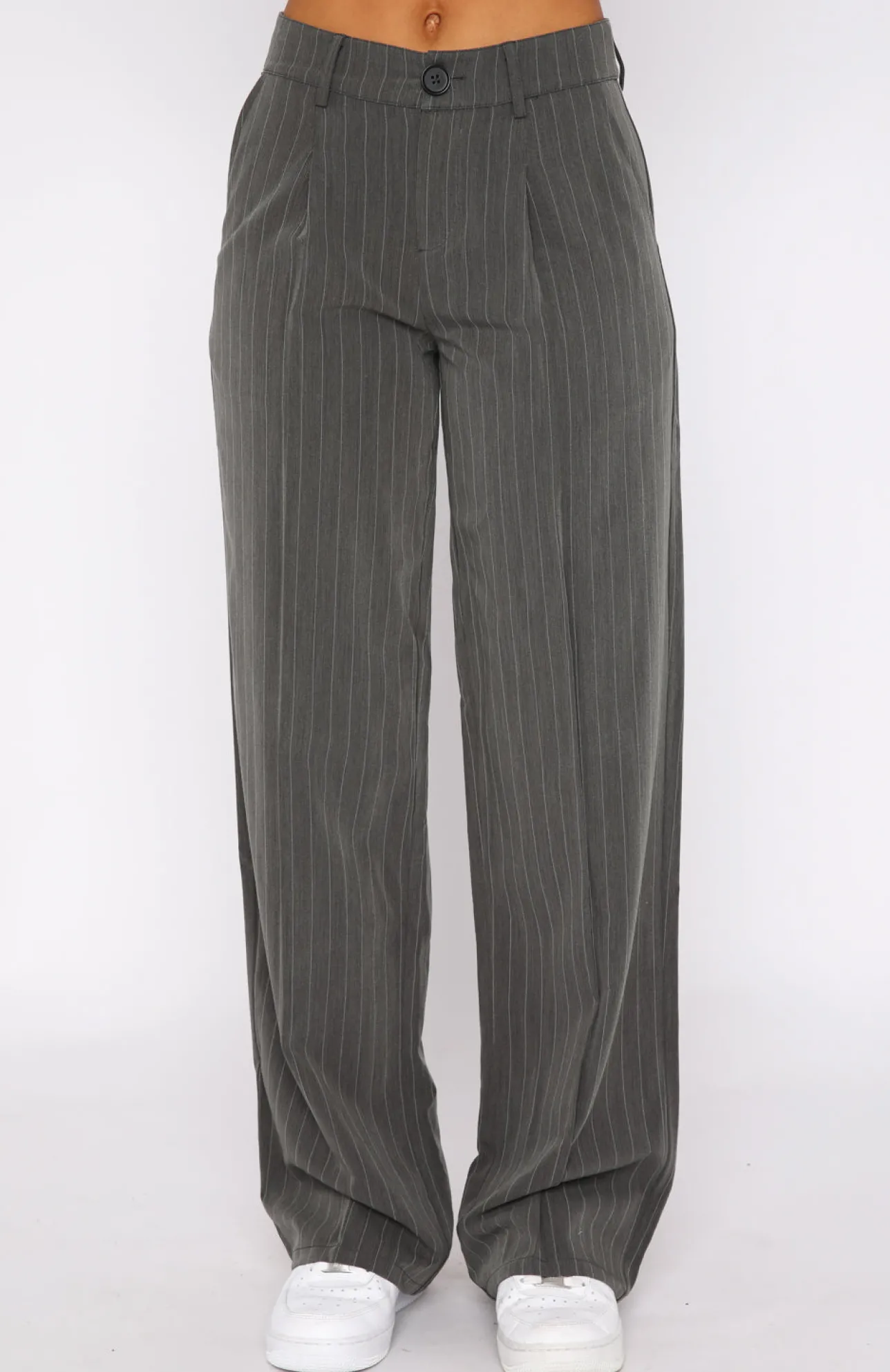 White Fox Boutique Busy Schedule Pants Stripe grey Online