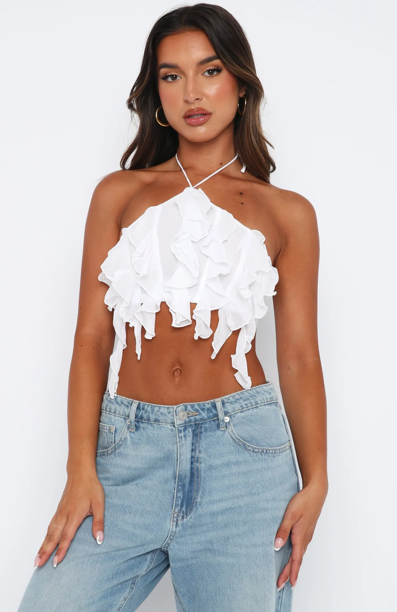 White Fox Boutique Can't Get Over You Crop white Flash Sale