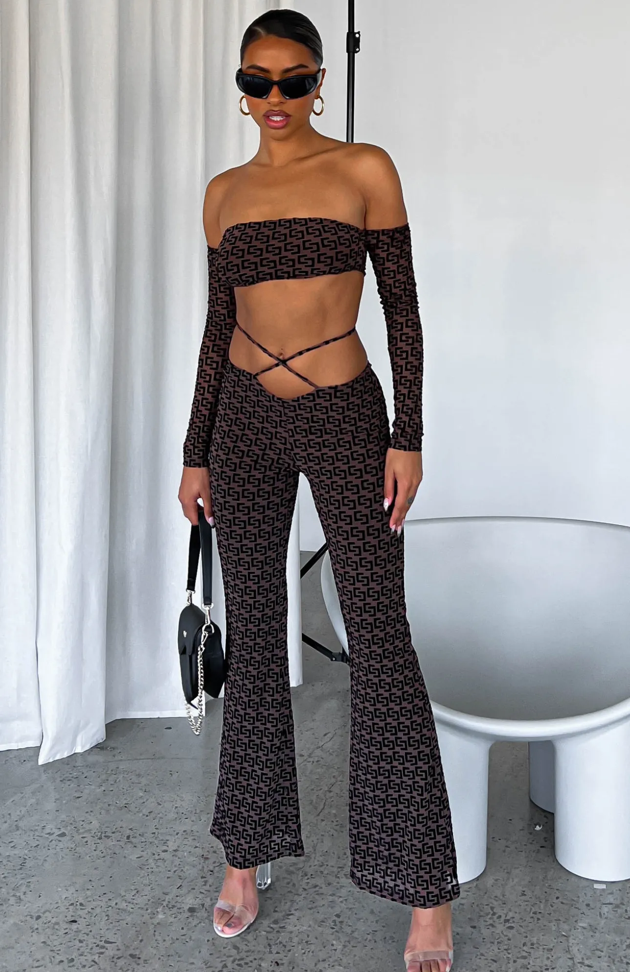 White Fox Boutique Can't Let Go Pants Chocolate brown Discount