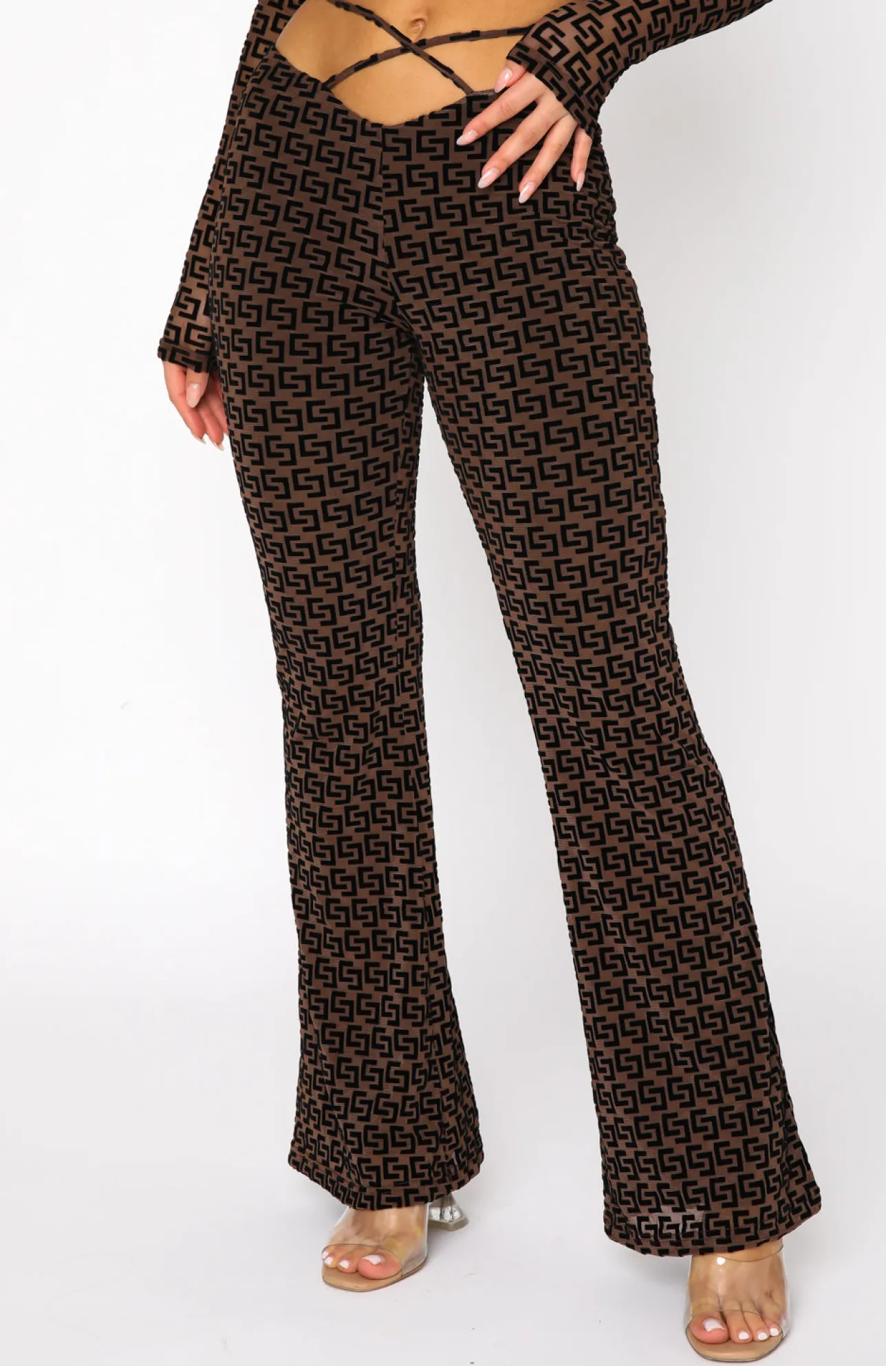White Fox Boutique Can't Let Go Pants Chocolate brown Discount