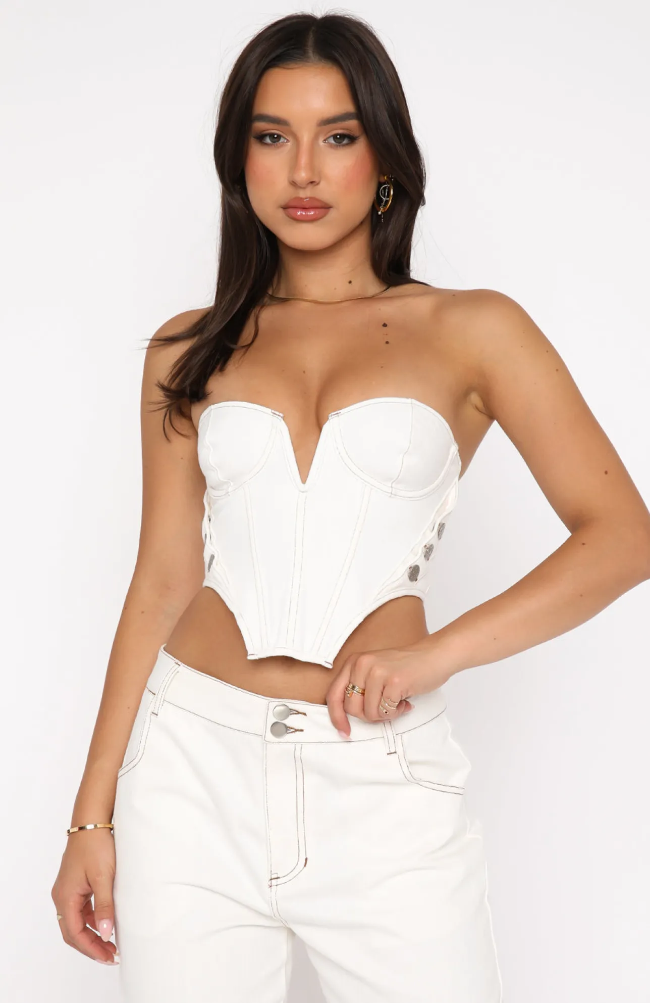 White Fox Boutique Change My Mind Bustier Off white Hot