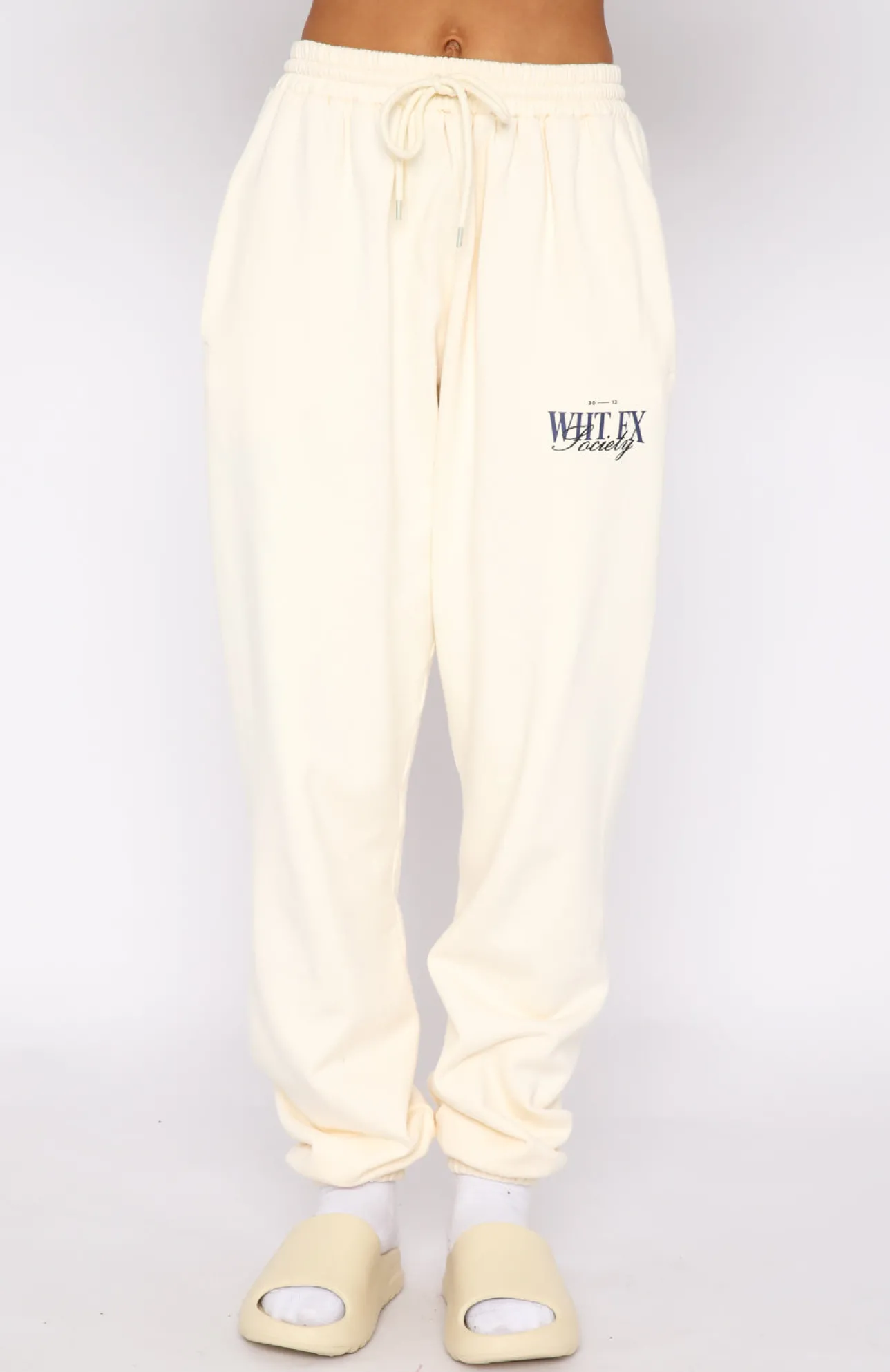 White Fox Boutique Classic Sweatpants Cream white Best Sale