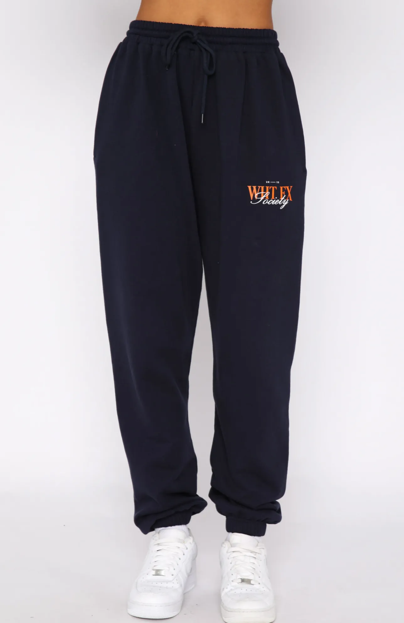 White Fox Boutique Classic Sweatpants Navy blue Flash Sale