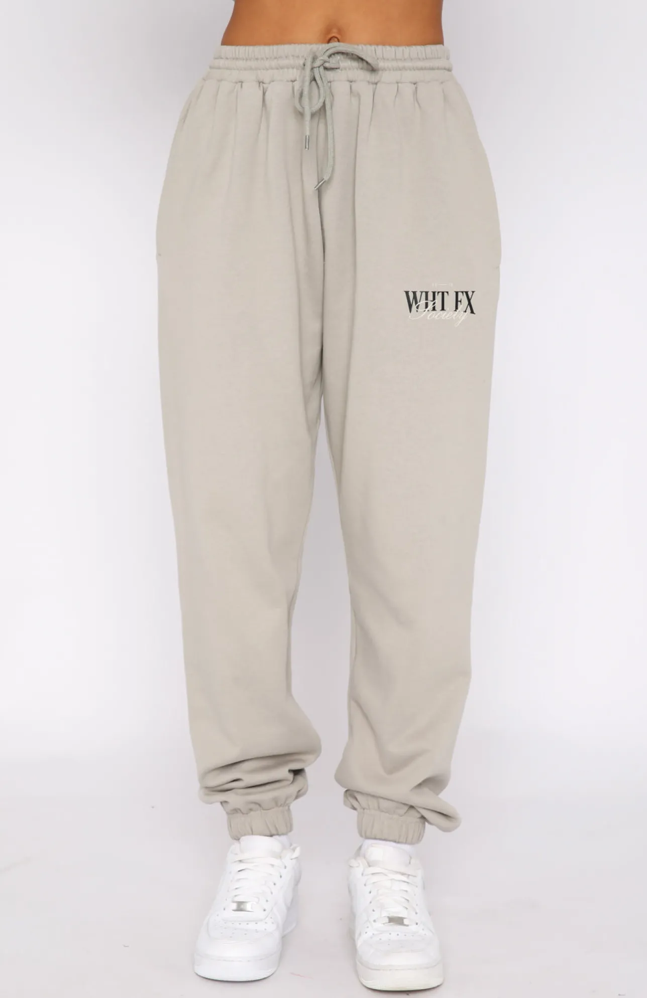 White Fox Boutique Classic Sweatpants Taupe grey New
