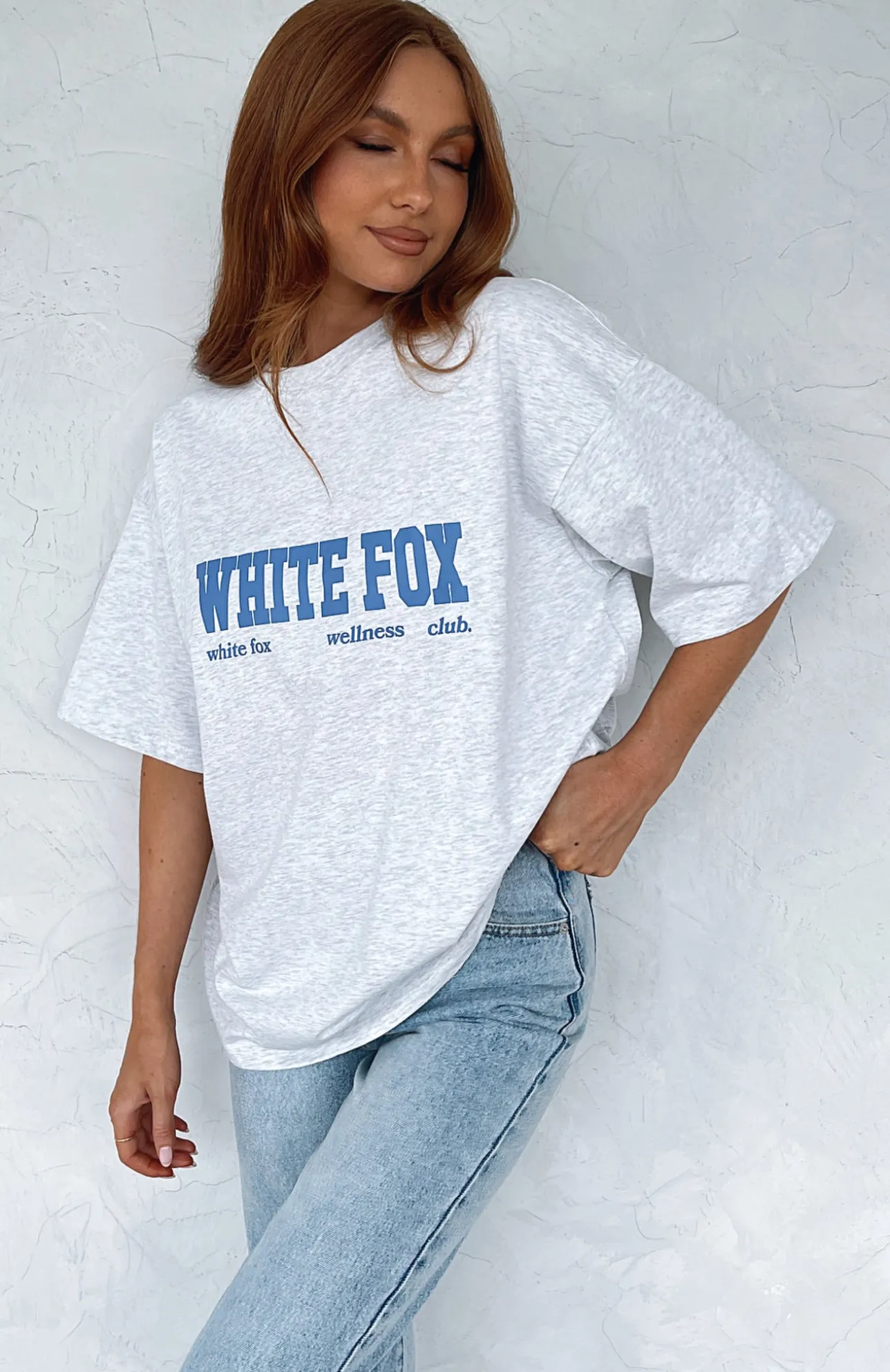 White Fox Boutique Classic Vibe Oversized Tee Marle grey Best