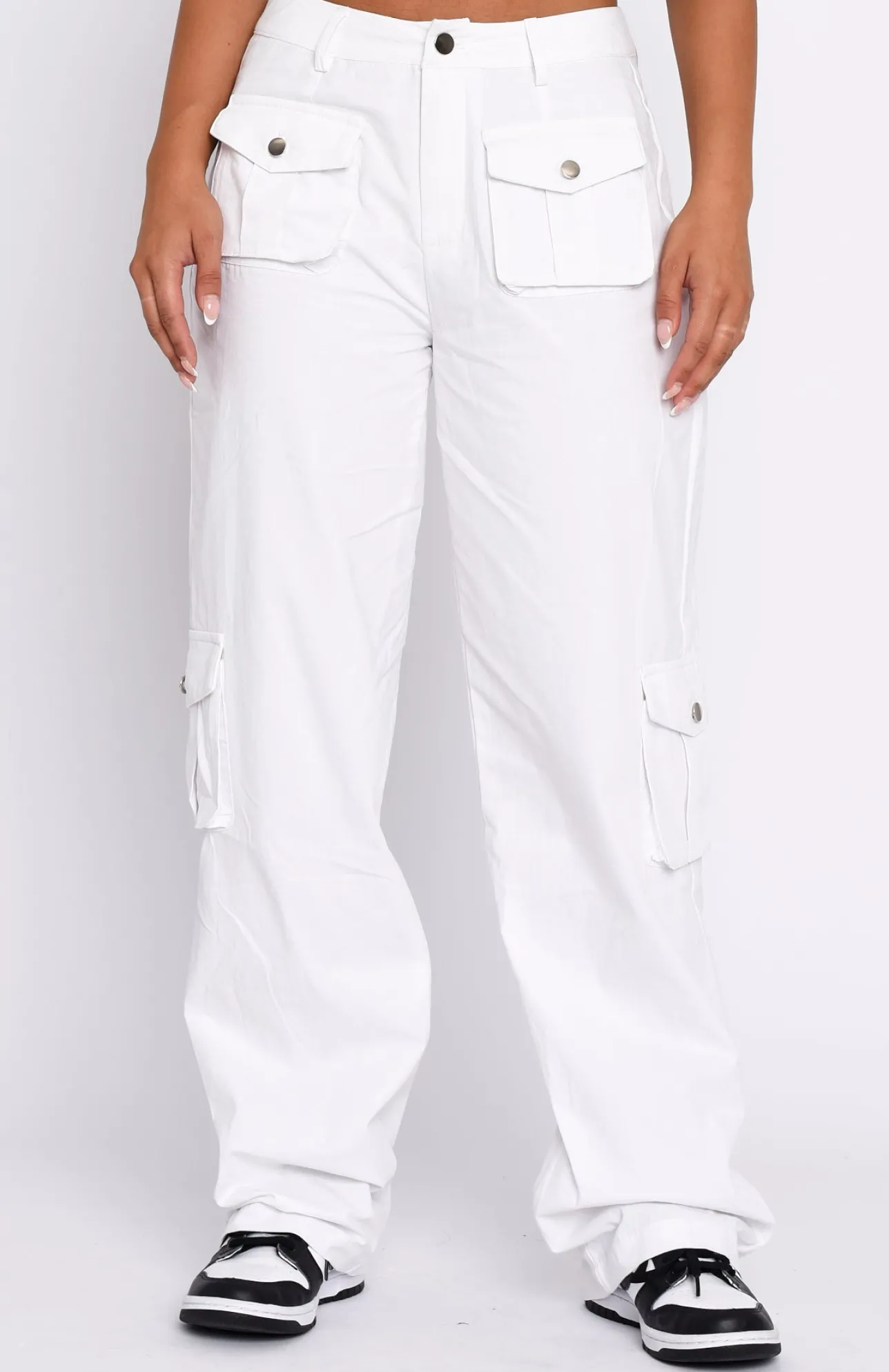 White Fox Boutique Clear My Mind Cargo Pants white Best
