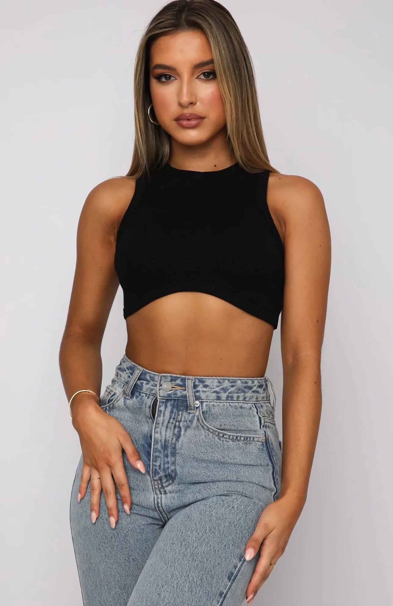 White Fox Boutique Commit To Me Crop black Clearance