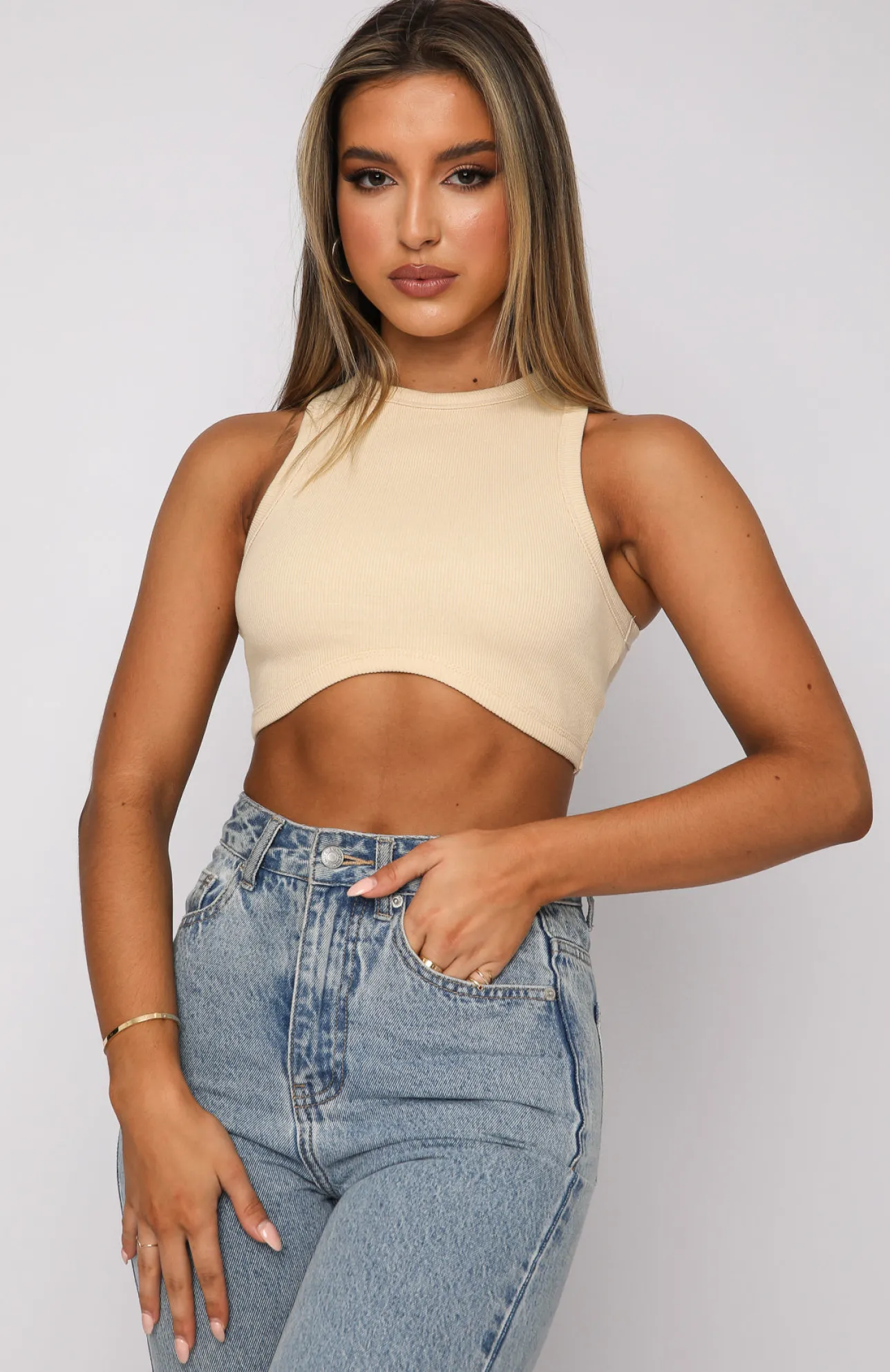 White Fox Boutique Commit To Me Crop nude Hot