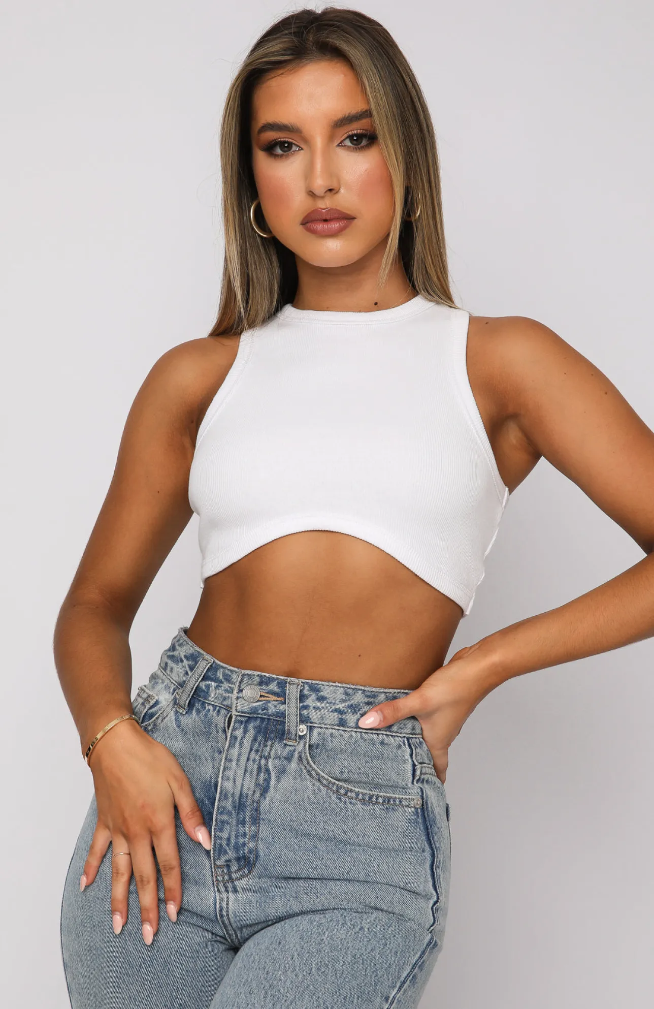 White Fox Boutique Commit To Me Crop white Outlet