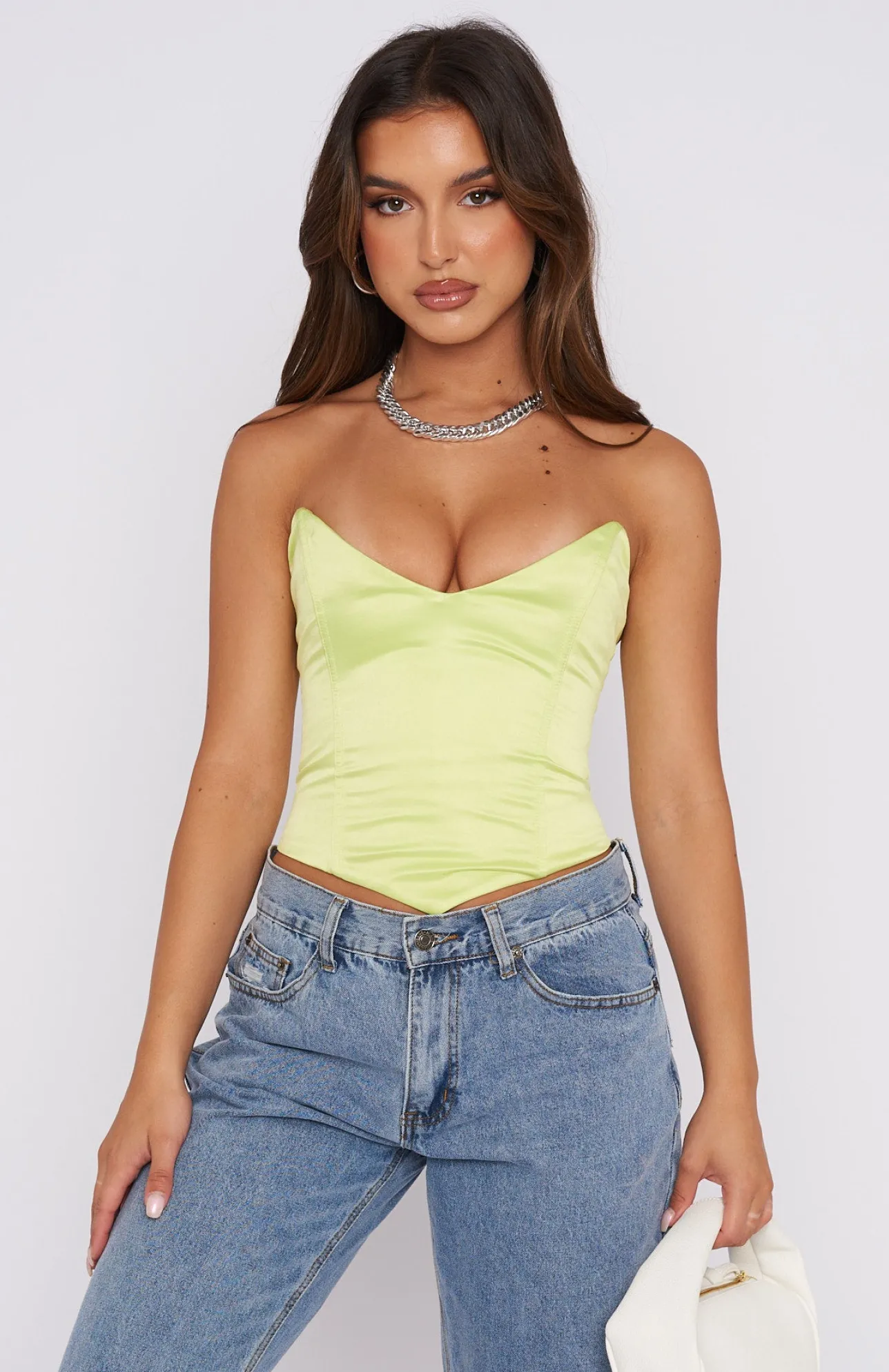 White Fox Boutique Corner Of The Earth Bustier Lime green Fashion