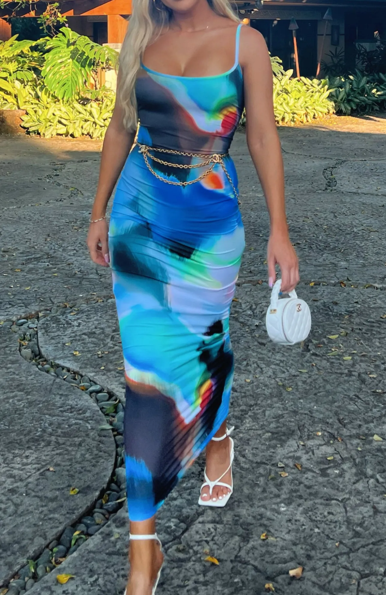 White Fox Boutique Crave You Maxi Dress Ice Aura blue Cheap
