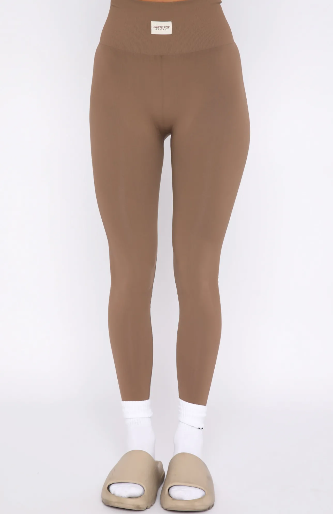 White Fox Boutique Cross The Line Seamless High Waisted Leggings Dolce brown Clearance