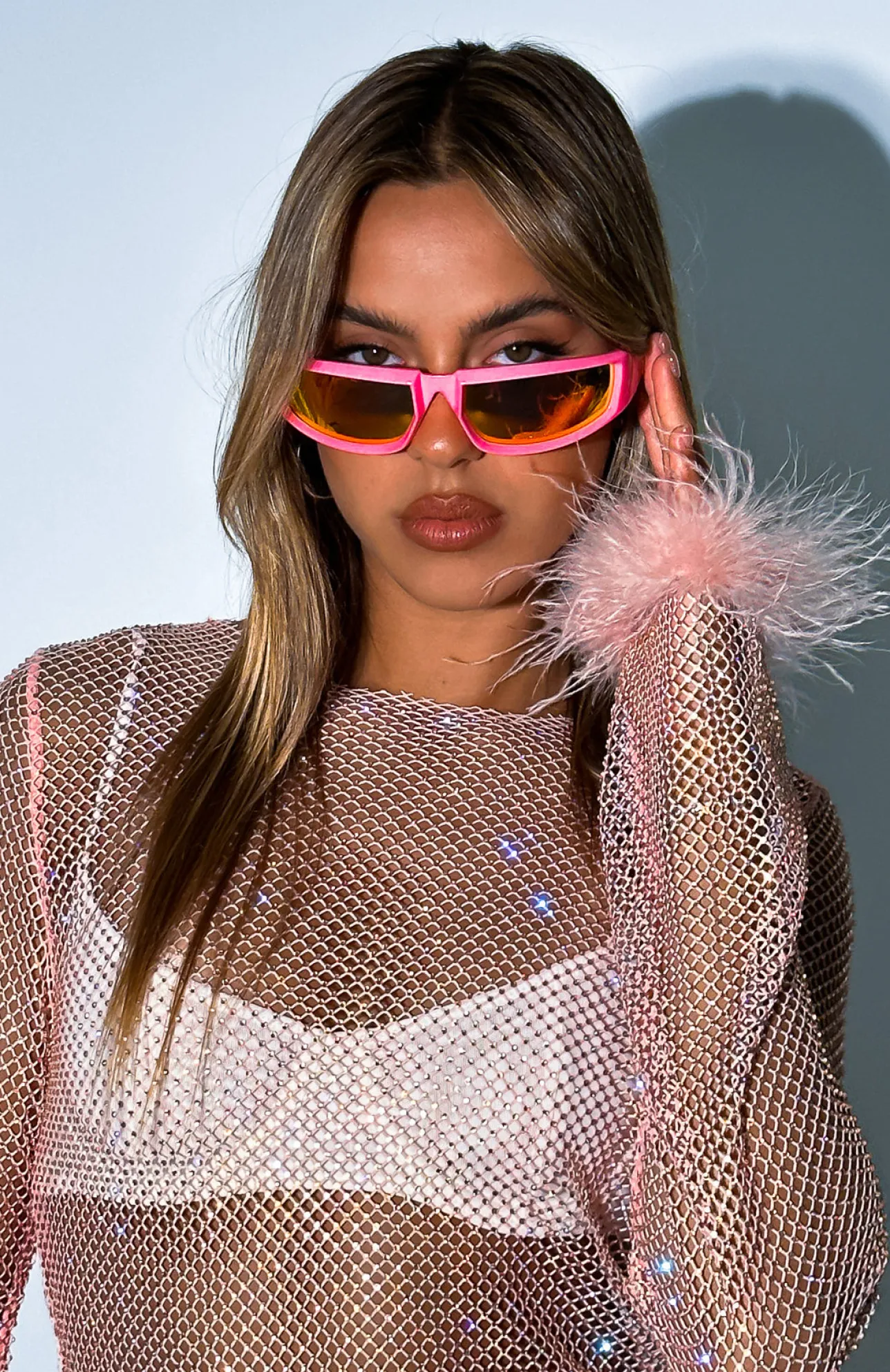White Fox Boutique Delilah Sunglasses pink Hot