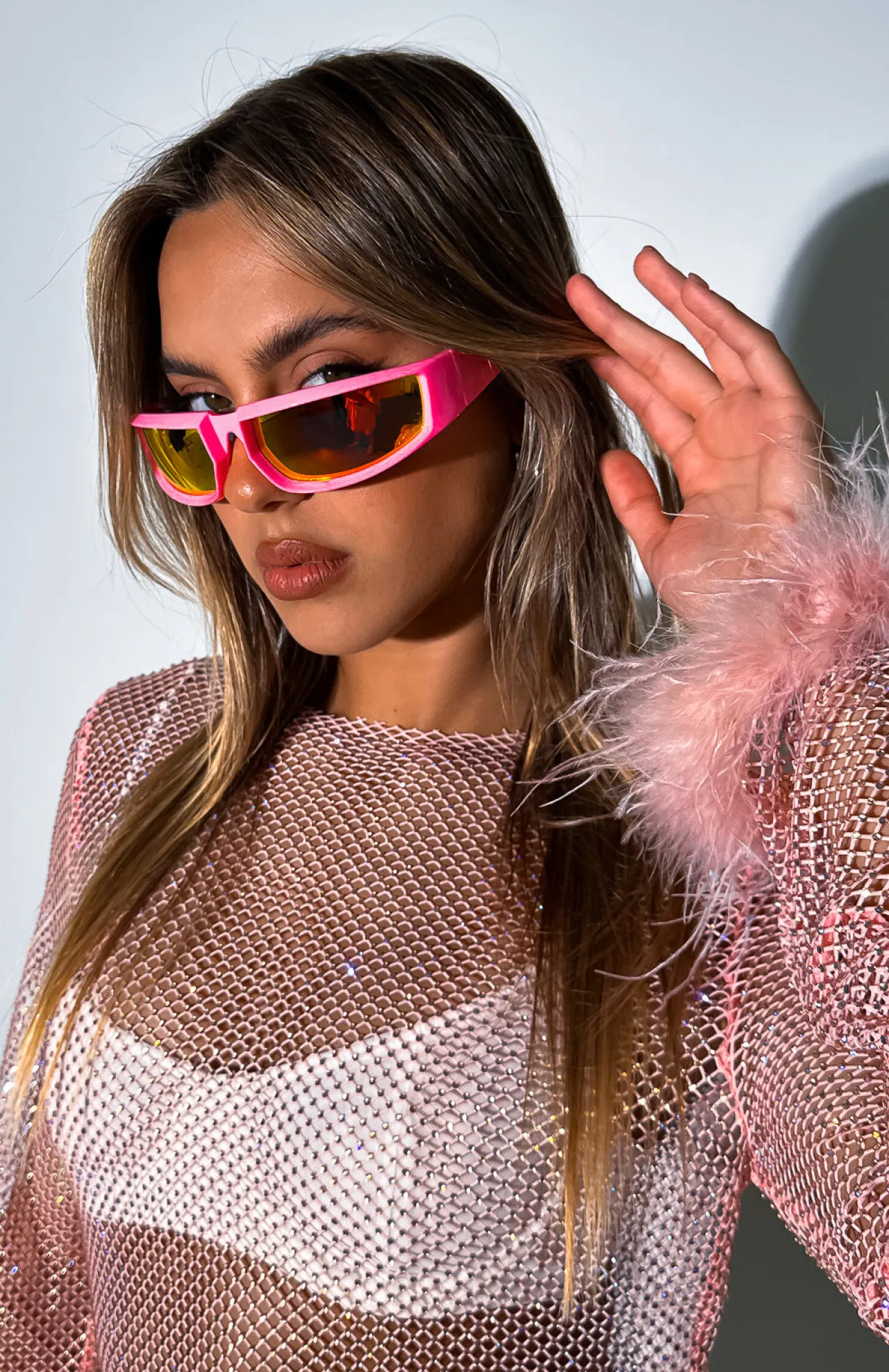 White Fox Boutique Delilah Sunglasses pink Hot