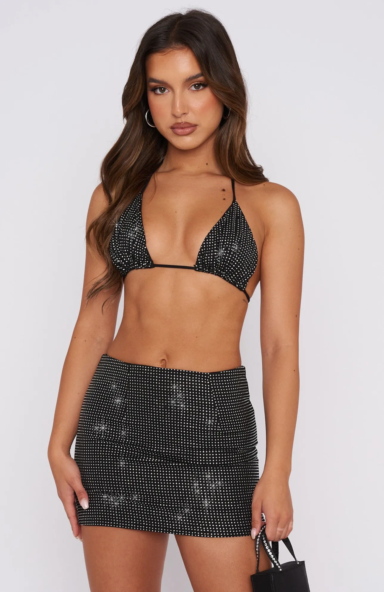 White Fox Boutique Diva Crop Top black Best