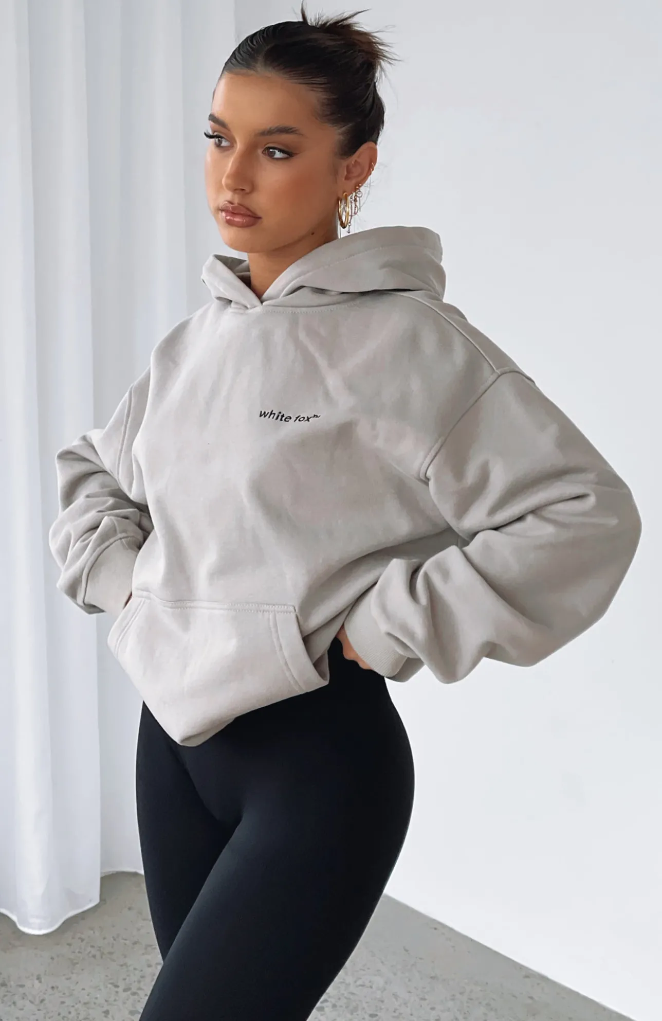 White Fox Boutique Do What It Takes Hoodie Mushroom grey Hot
