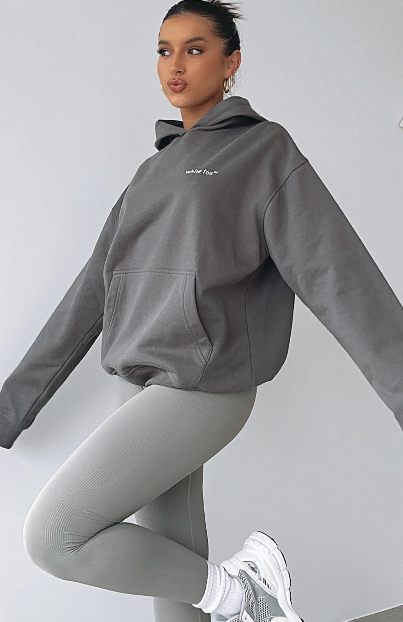 White Fox Boutique Do What It Takes Hoodie Slate grey New